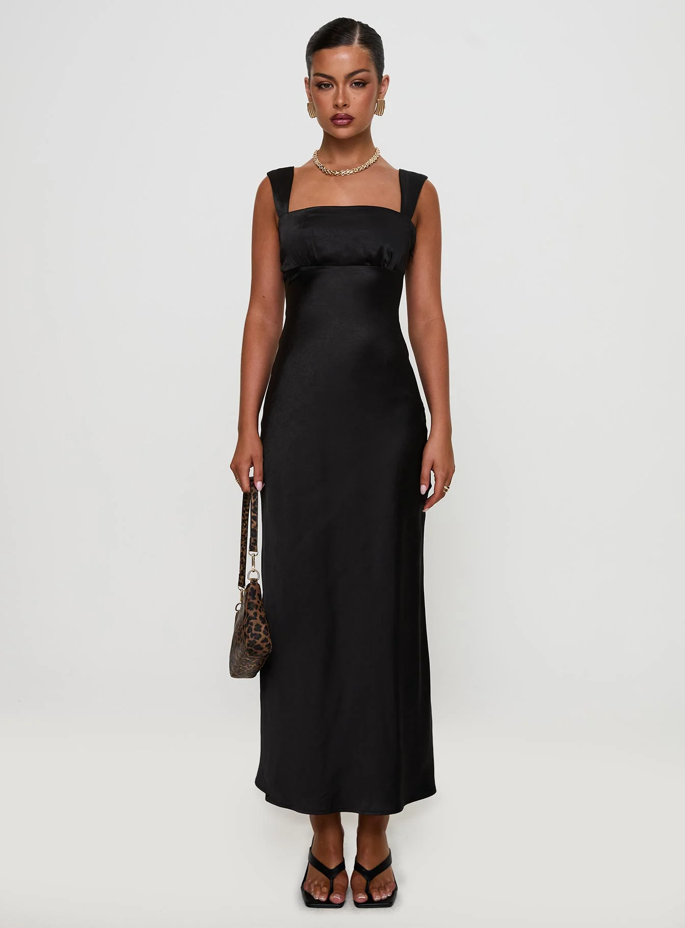 Radioactive Bias Cut Maxi Dress Black