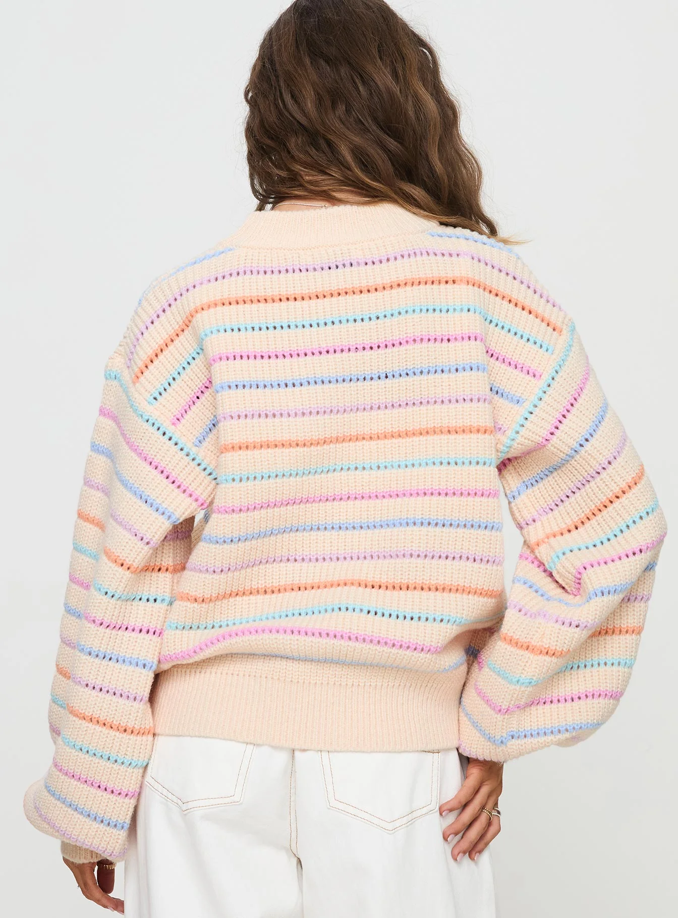 Harmony Balloon Sleeve Knit Sweater Multi