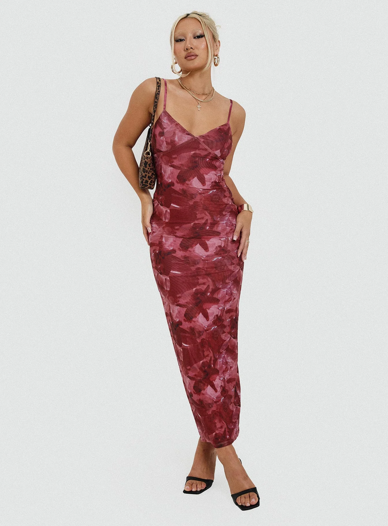 Hathaway Maxi Dress Burgundy Floral