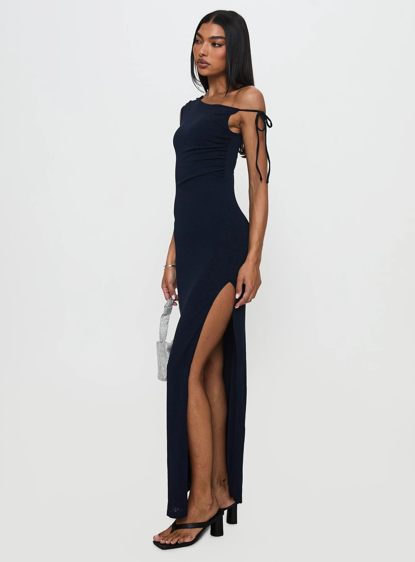 Paislee Asymmetrical Maxi Dress Navy