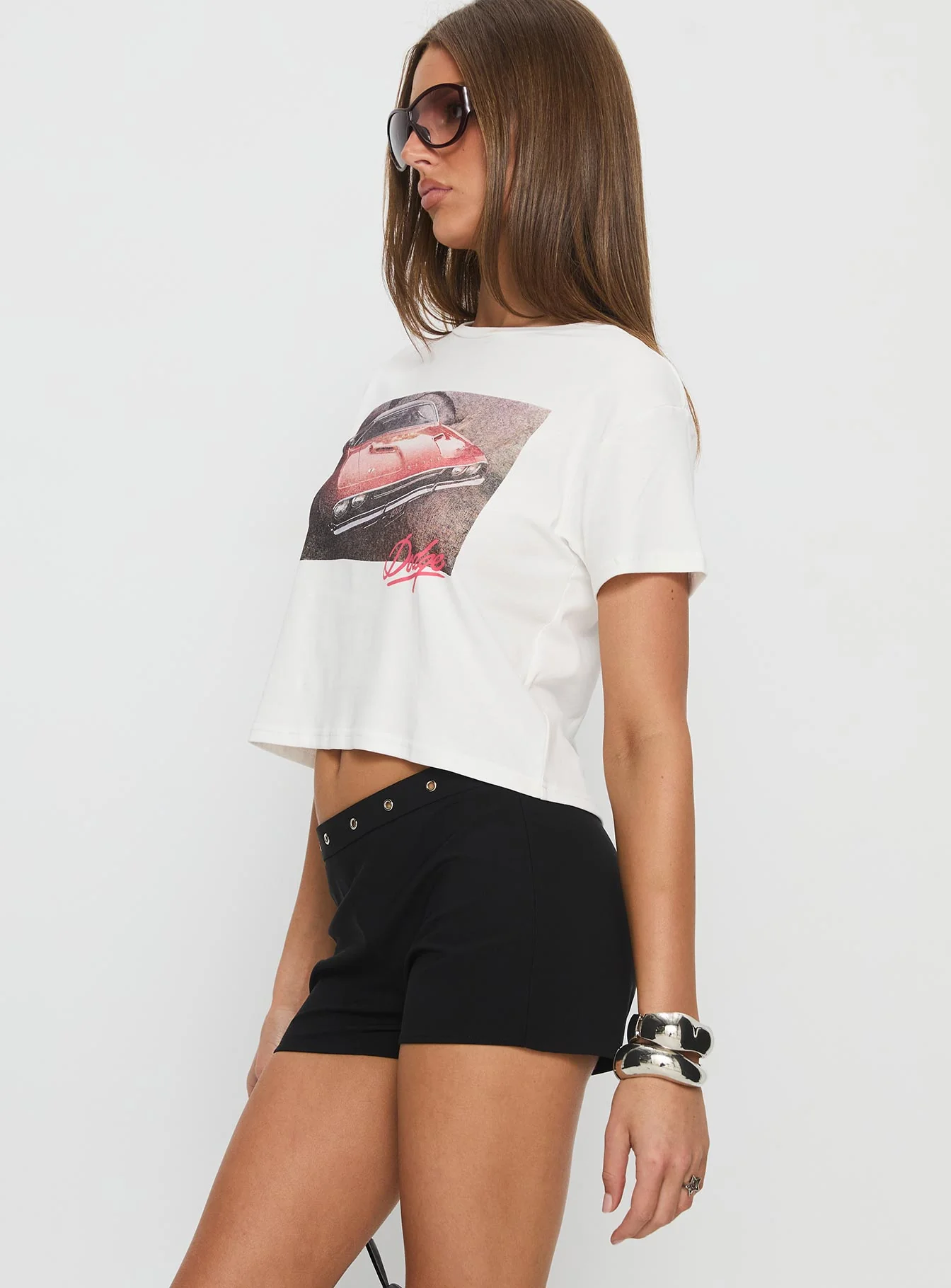 Last Minute Eyelet Shorts Black