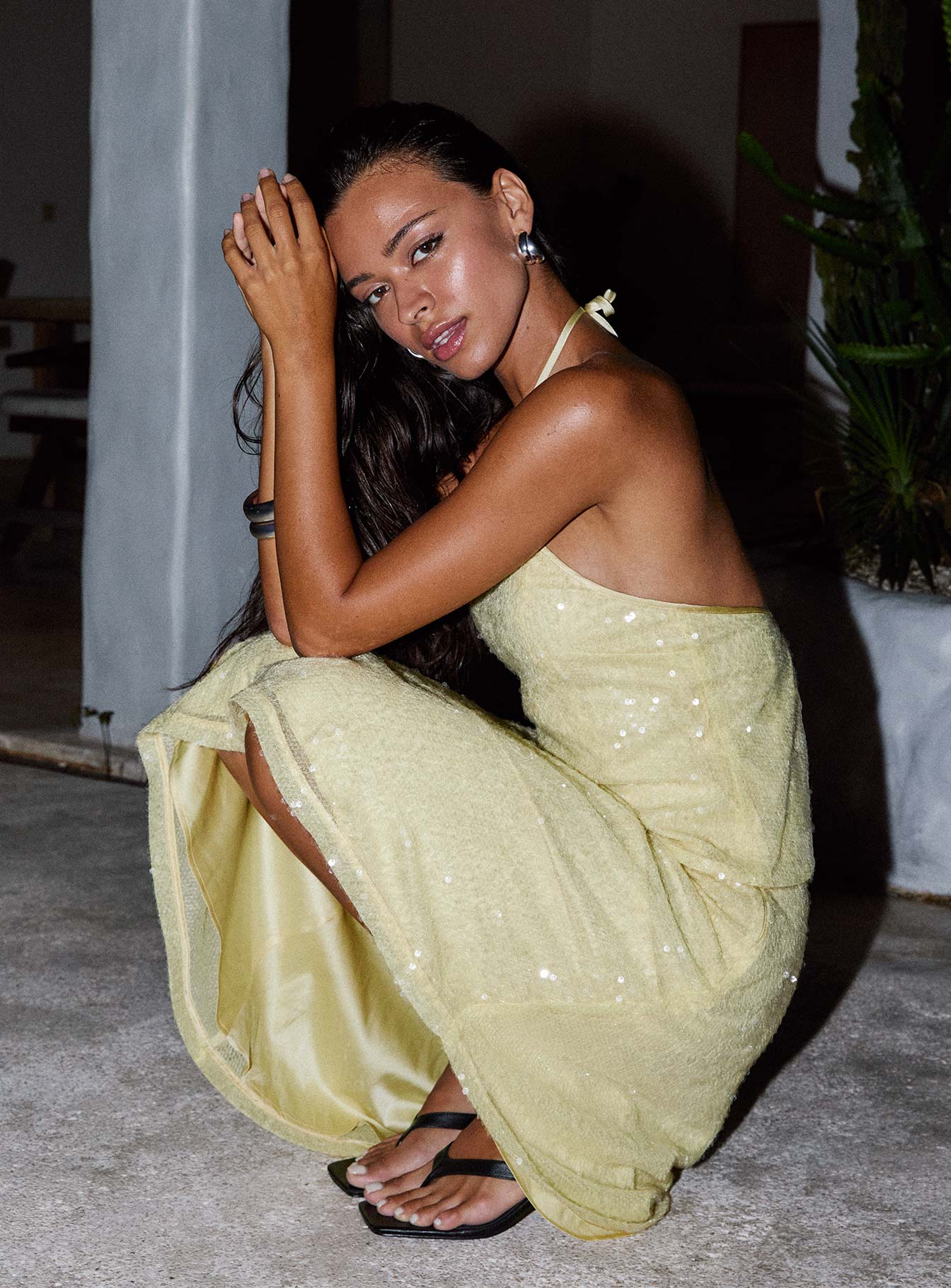 Sun Salutations Halter Top Yellow