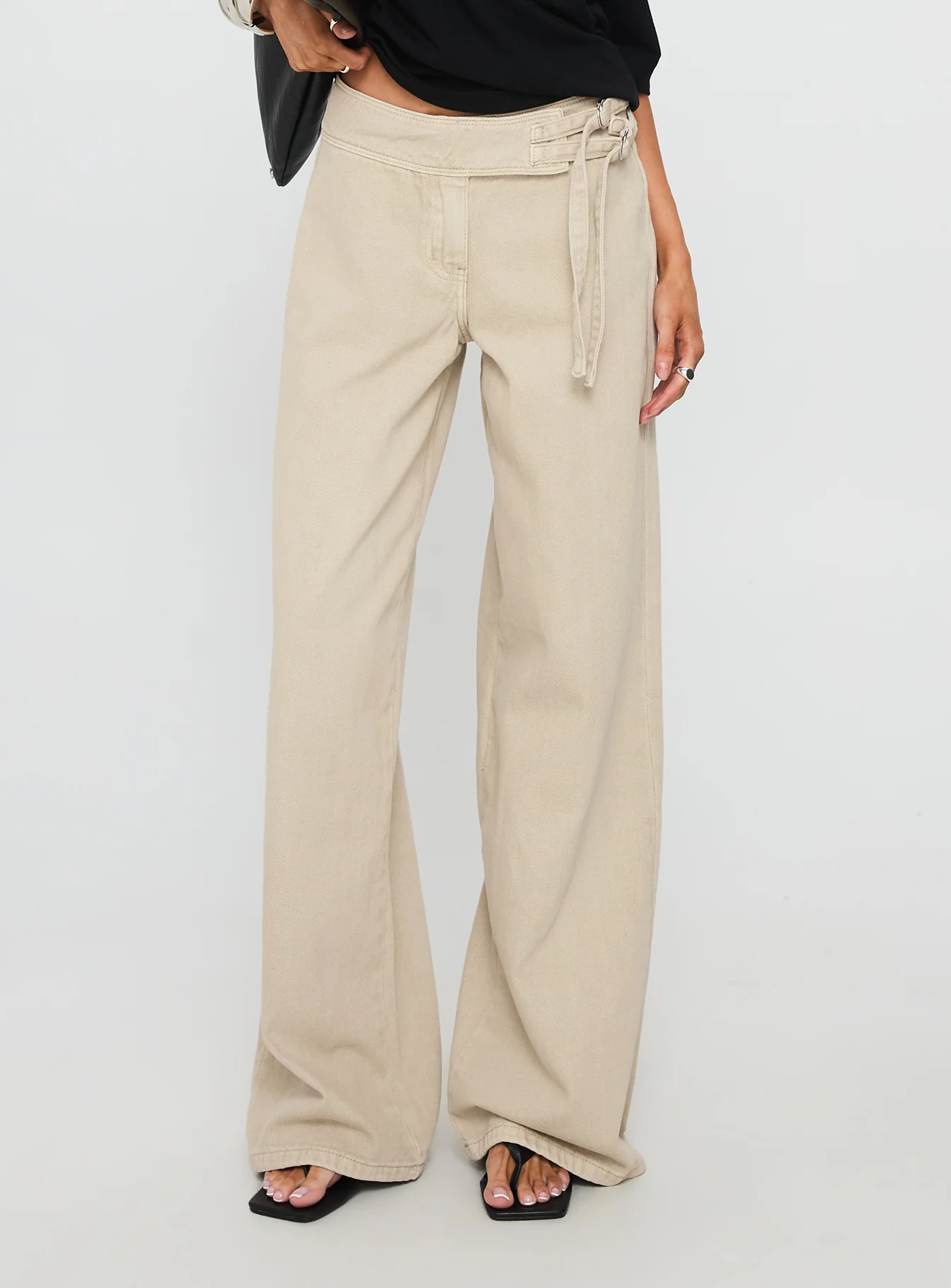 Boxie Mid Rise Wide Leg Jeans Washed Green