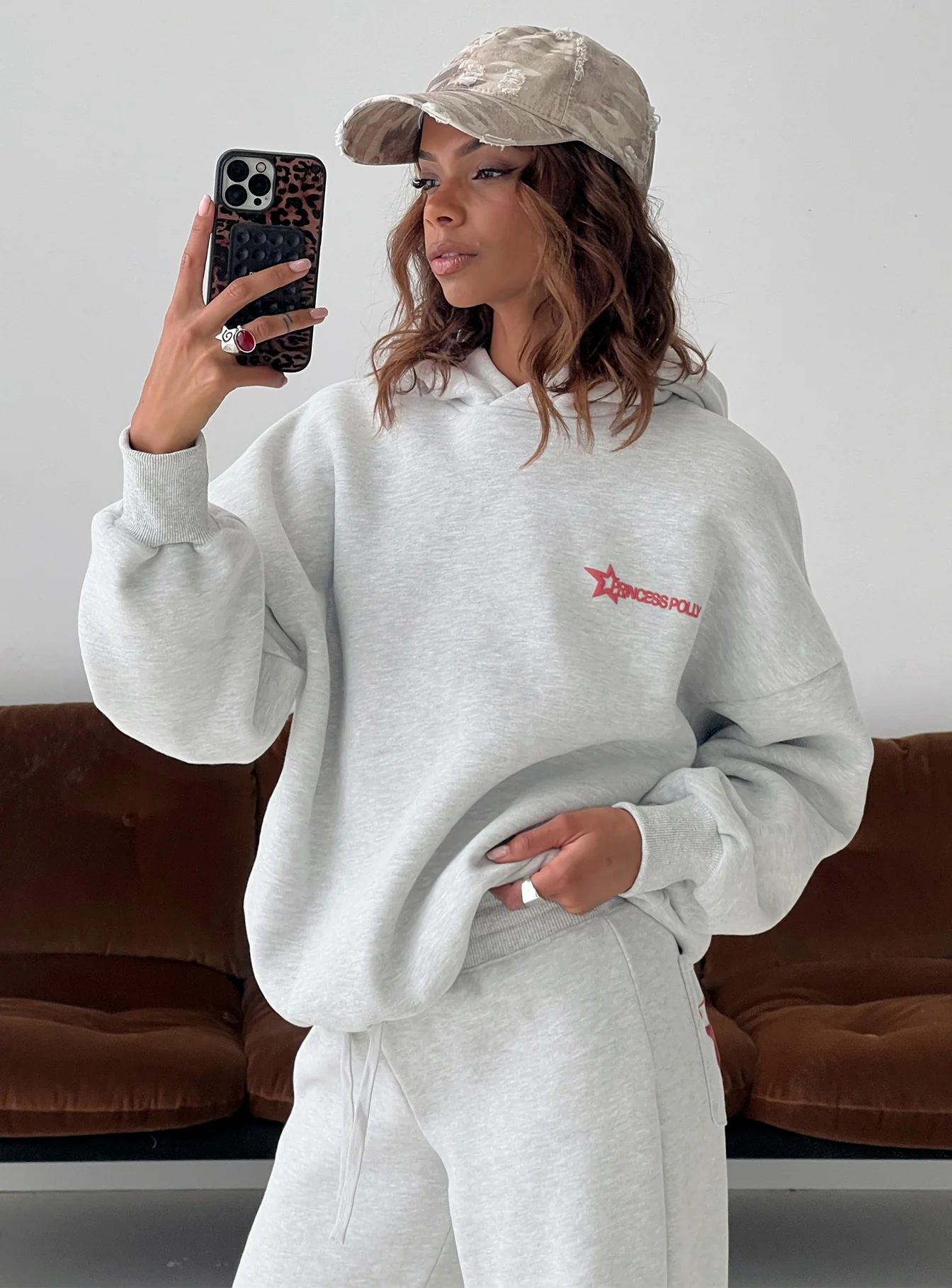 Princess Polly Stargirl Hoodie Grey Marle