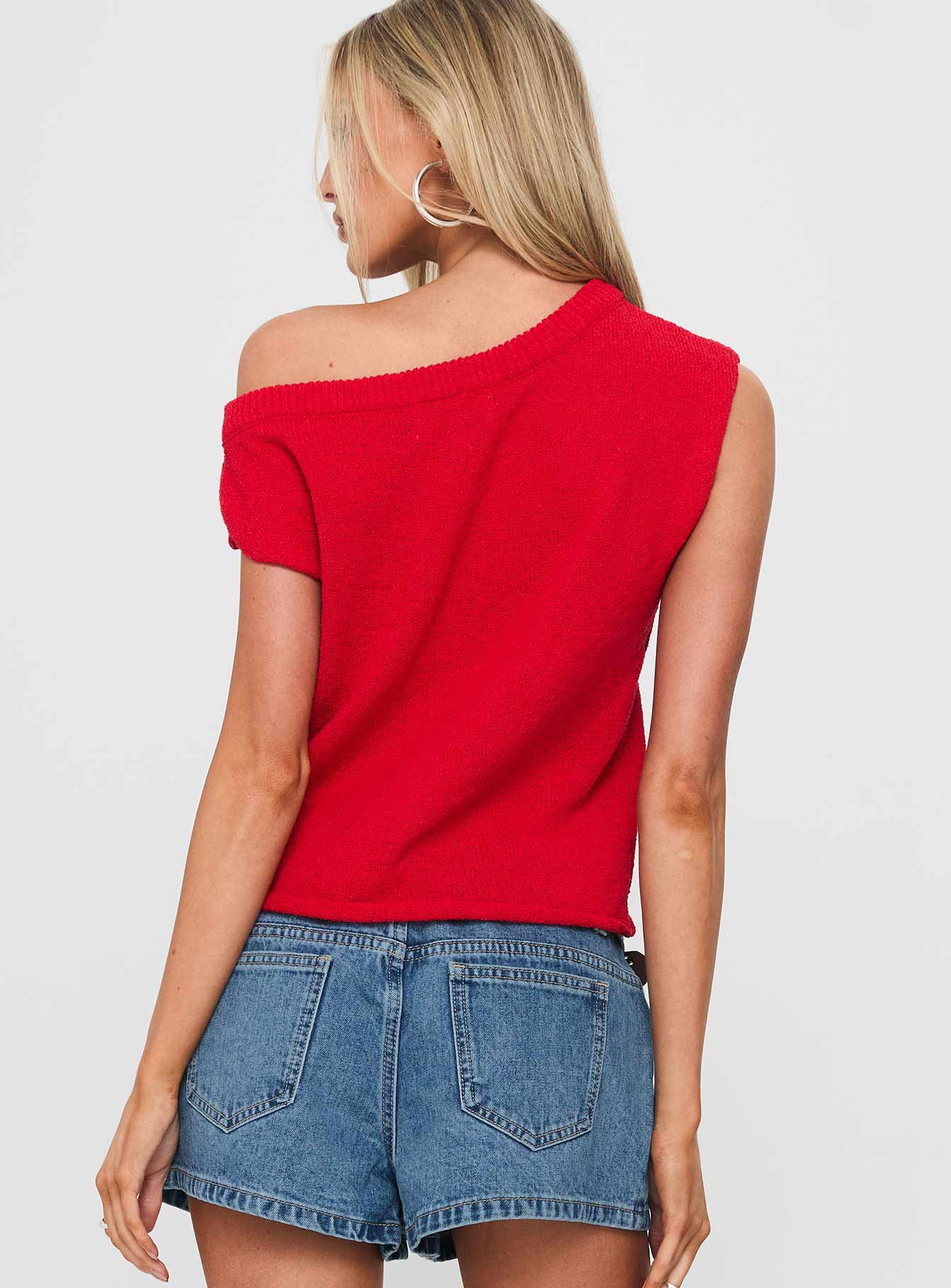 Ashfield Off Shoulder Top Red