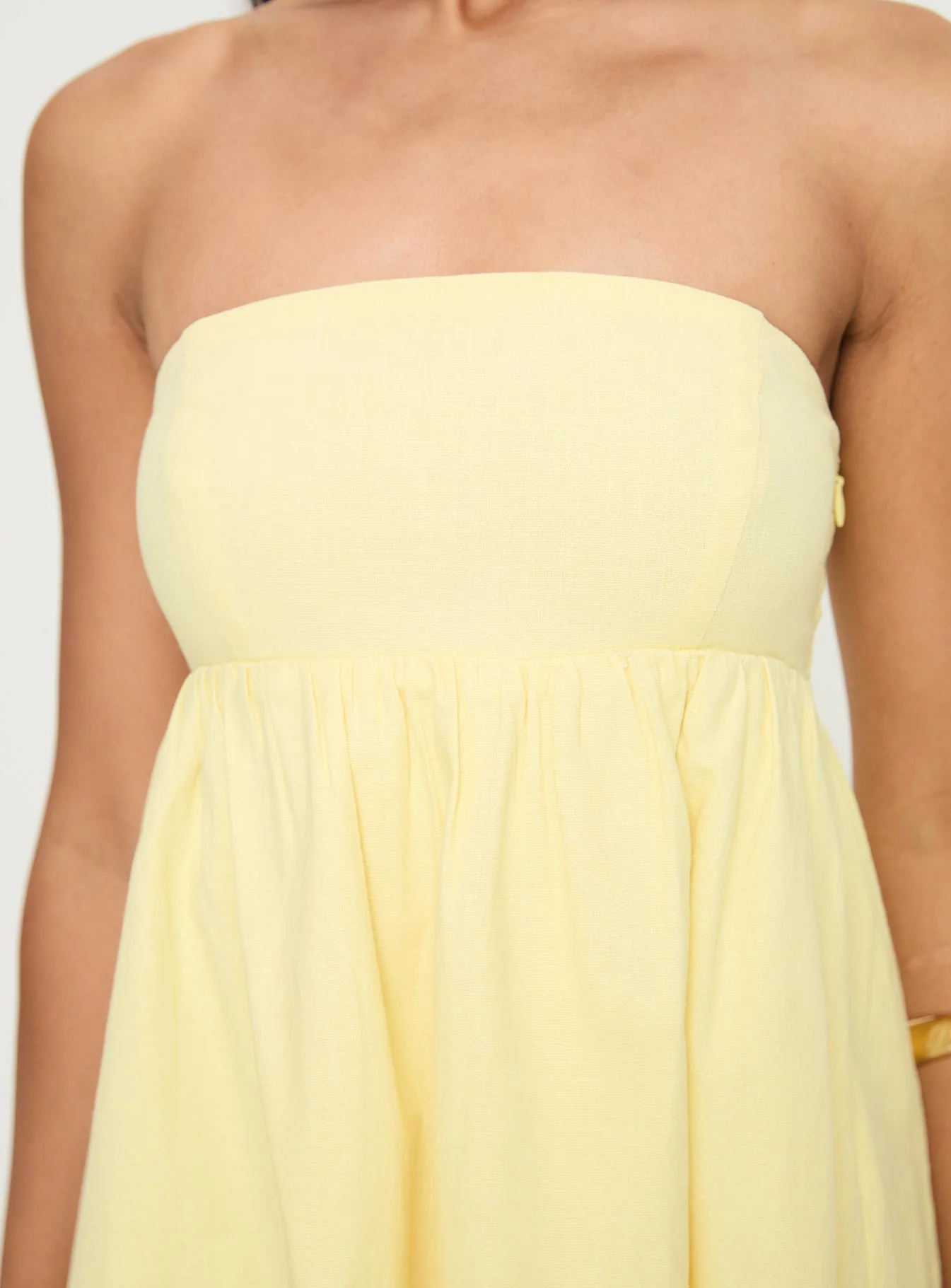 Osment Strapless Mini Dress Lemon