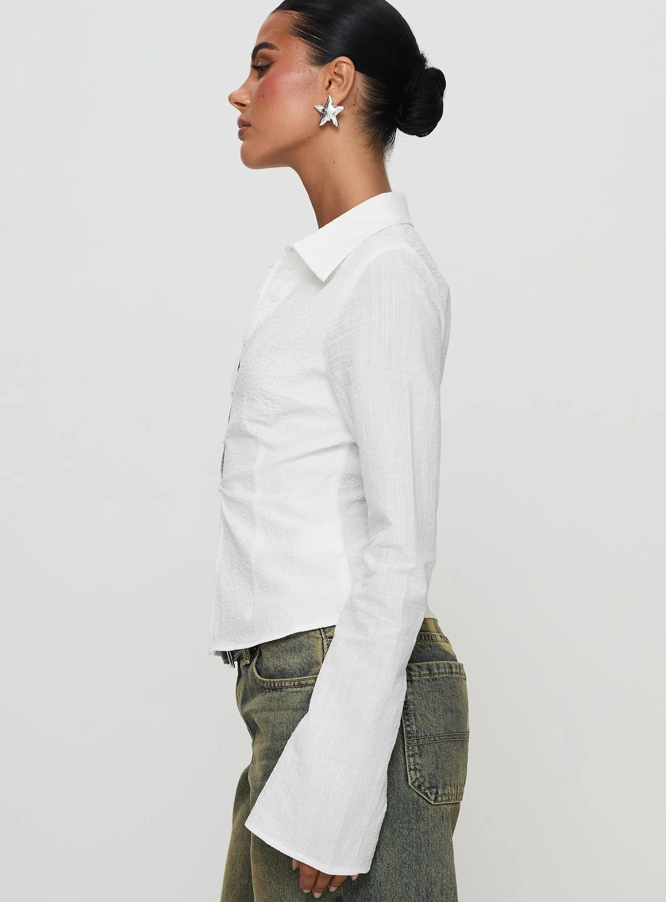 Foxley Long Sleeve Top White