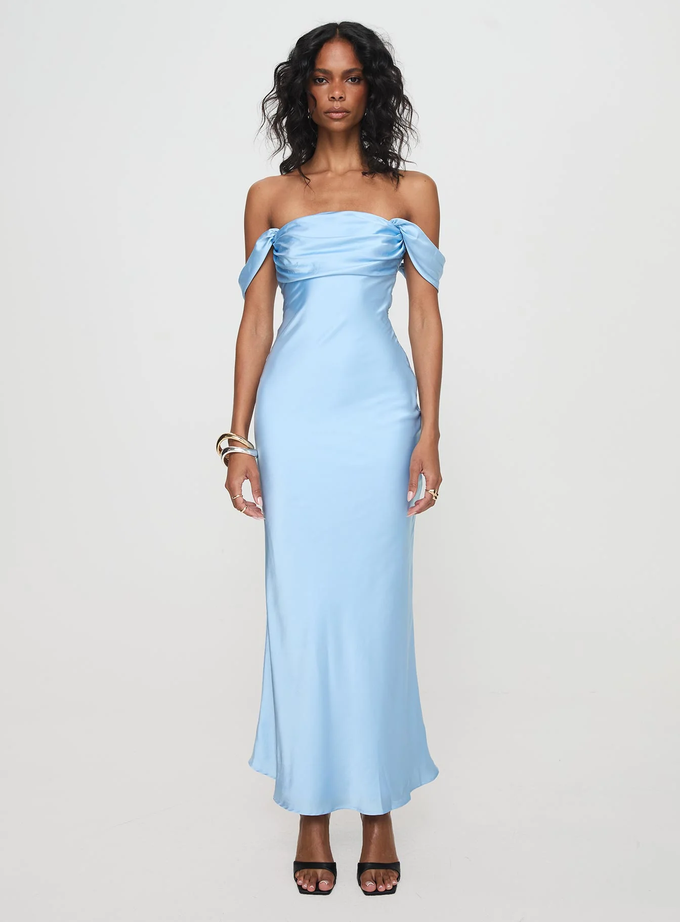 Azura Off The Shoulder Maxi Dress Blue