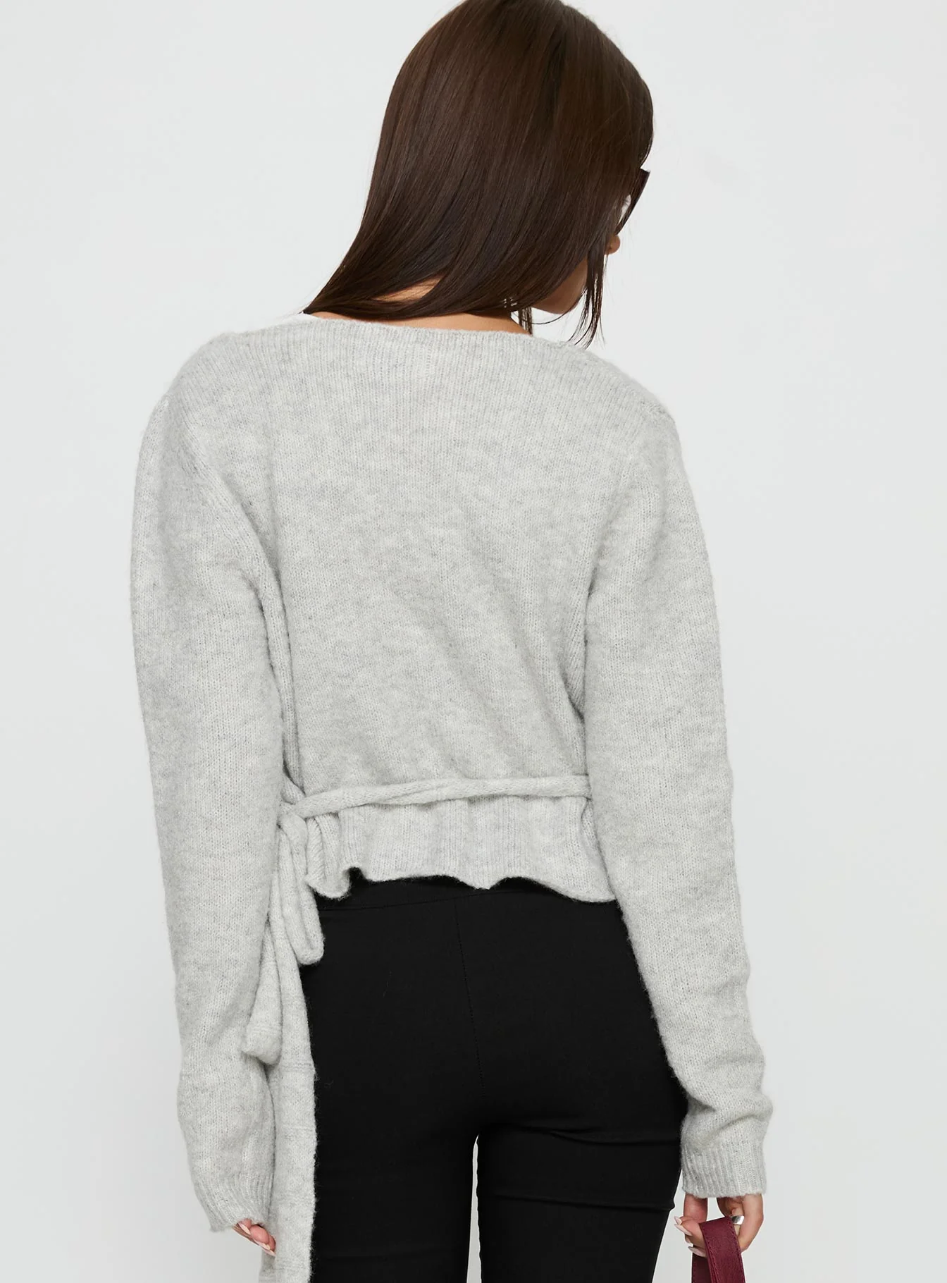 Tonee Wrap Knit Cardigan Grey