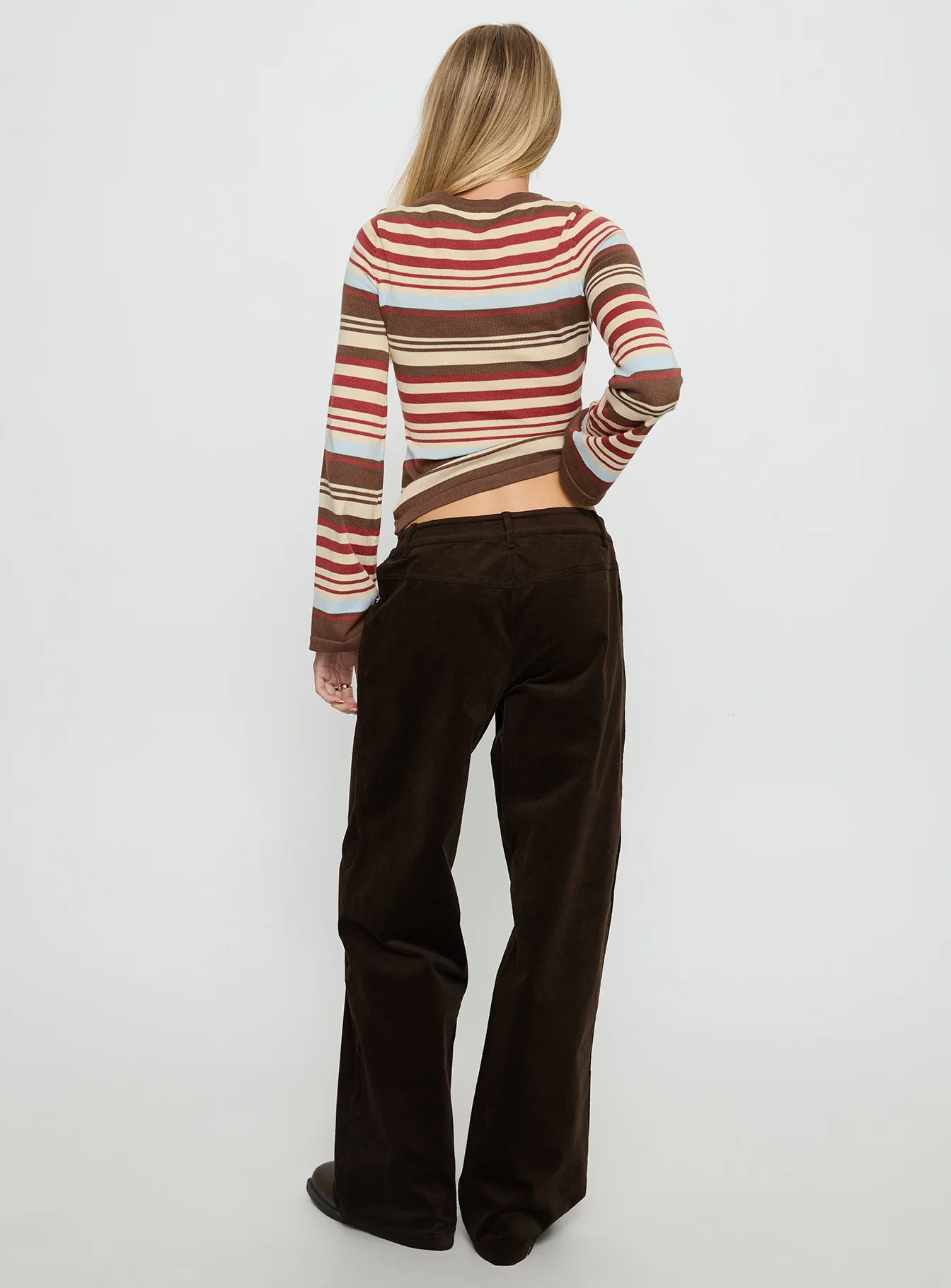 Kenza Wide Leg Corduroy Pant Brown