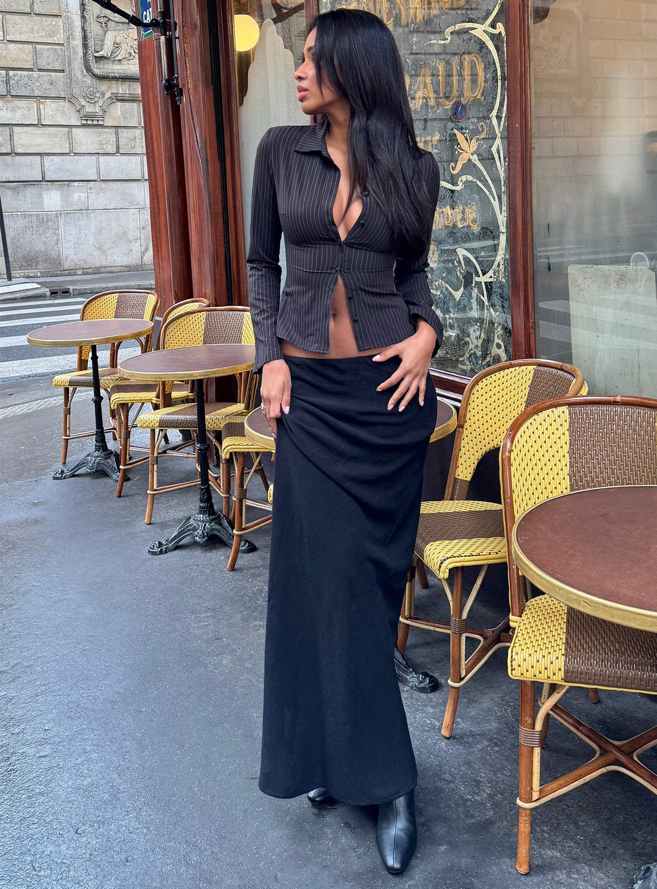 Jodie Maxi Skirt Black Petite