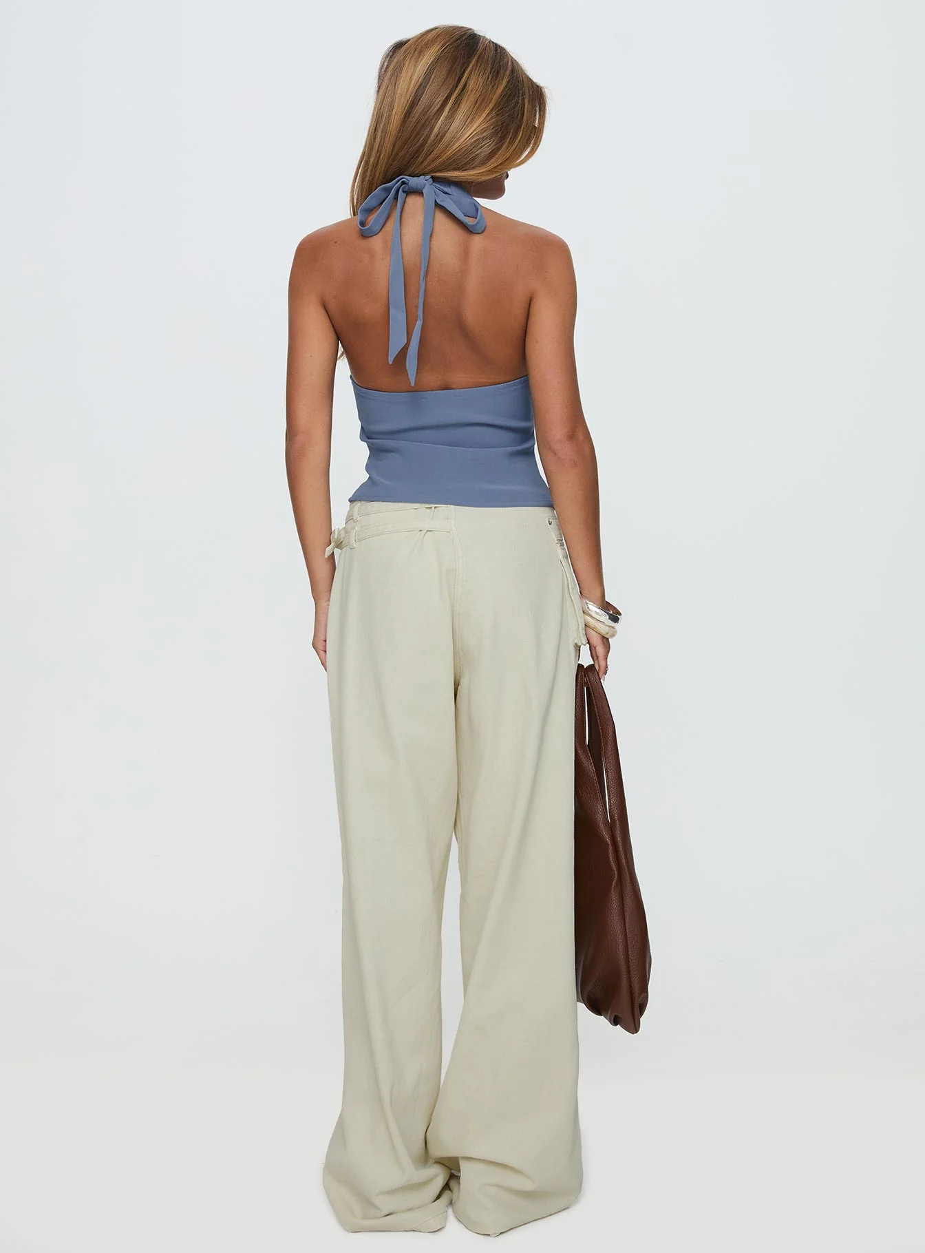 Paltrow Mid Rise Wide Leg Cargo Jeans Cream