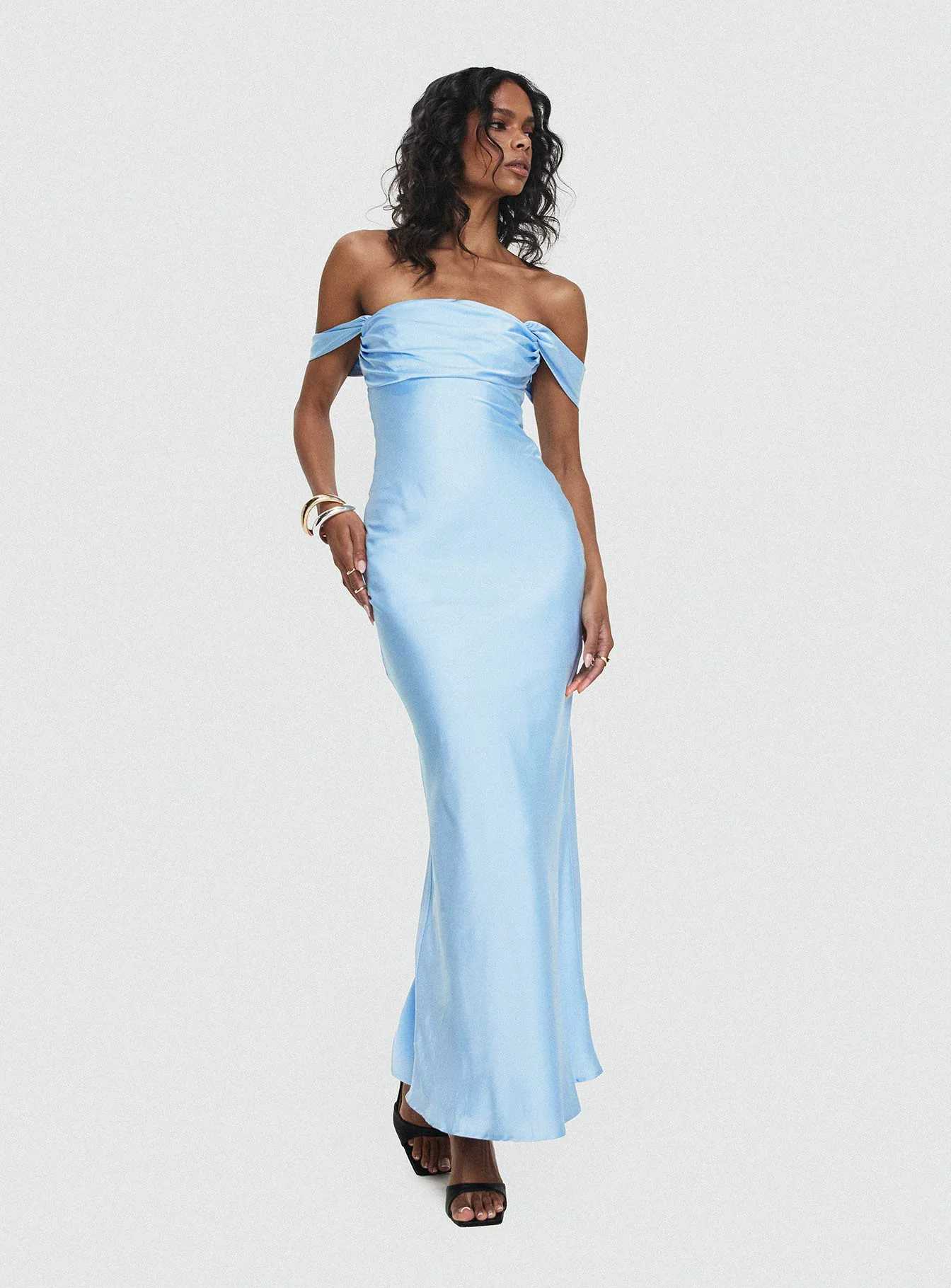 Azura Off The Shoulder Maxi Dress Blue