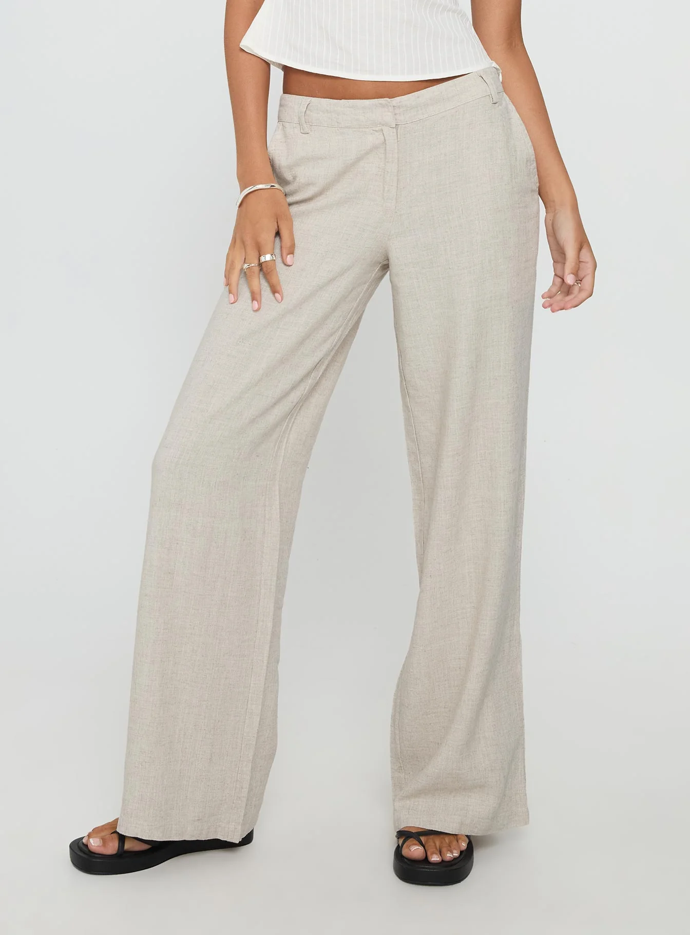 Syrena Tailored Wide Leg Pant Natural