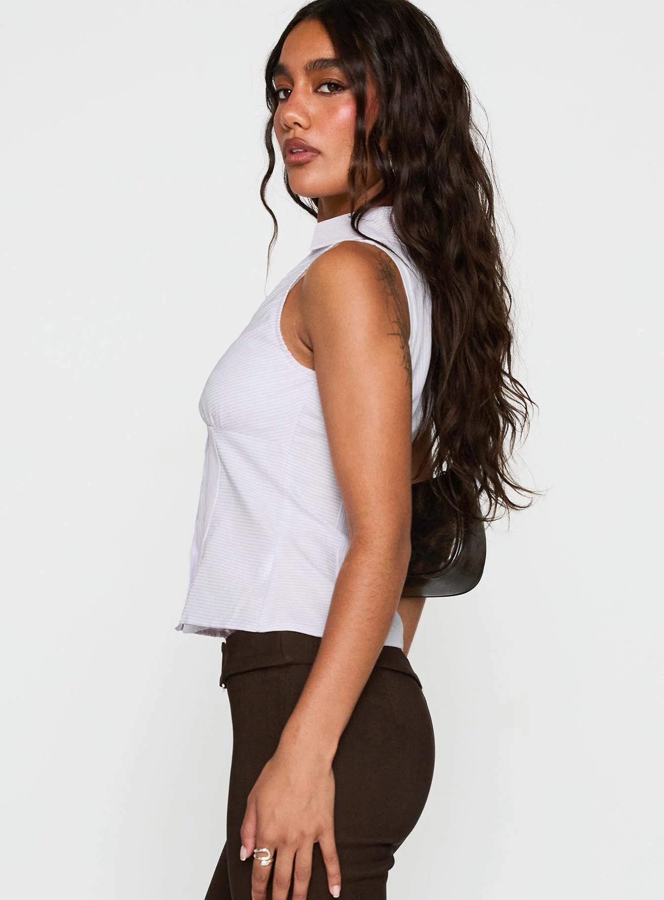 Mark On Me Sleeveless Top Purple Stripe