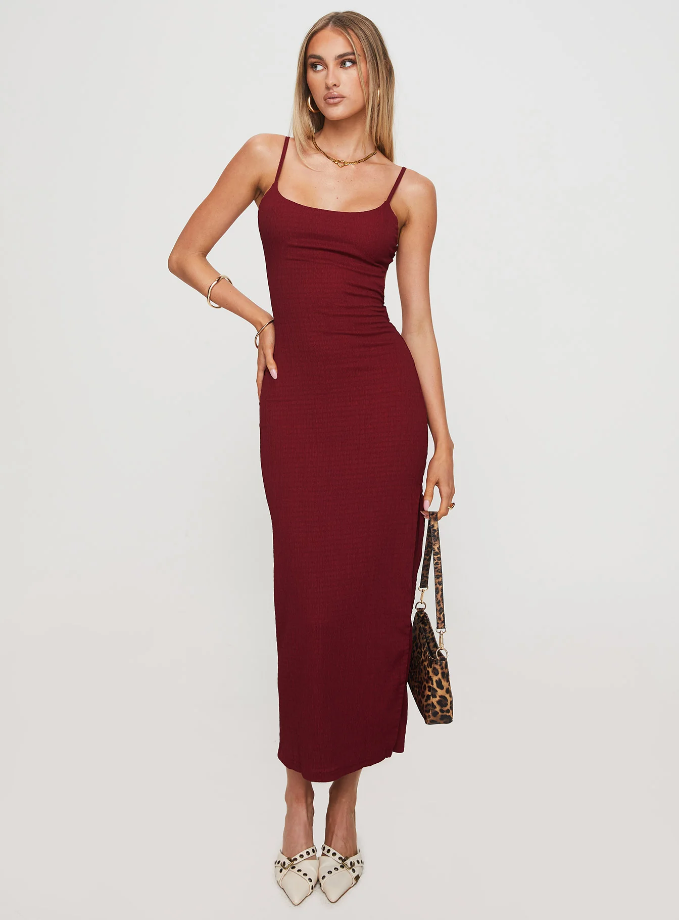 Elestria Maxi Dress Burgundy
