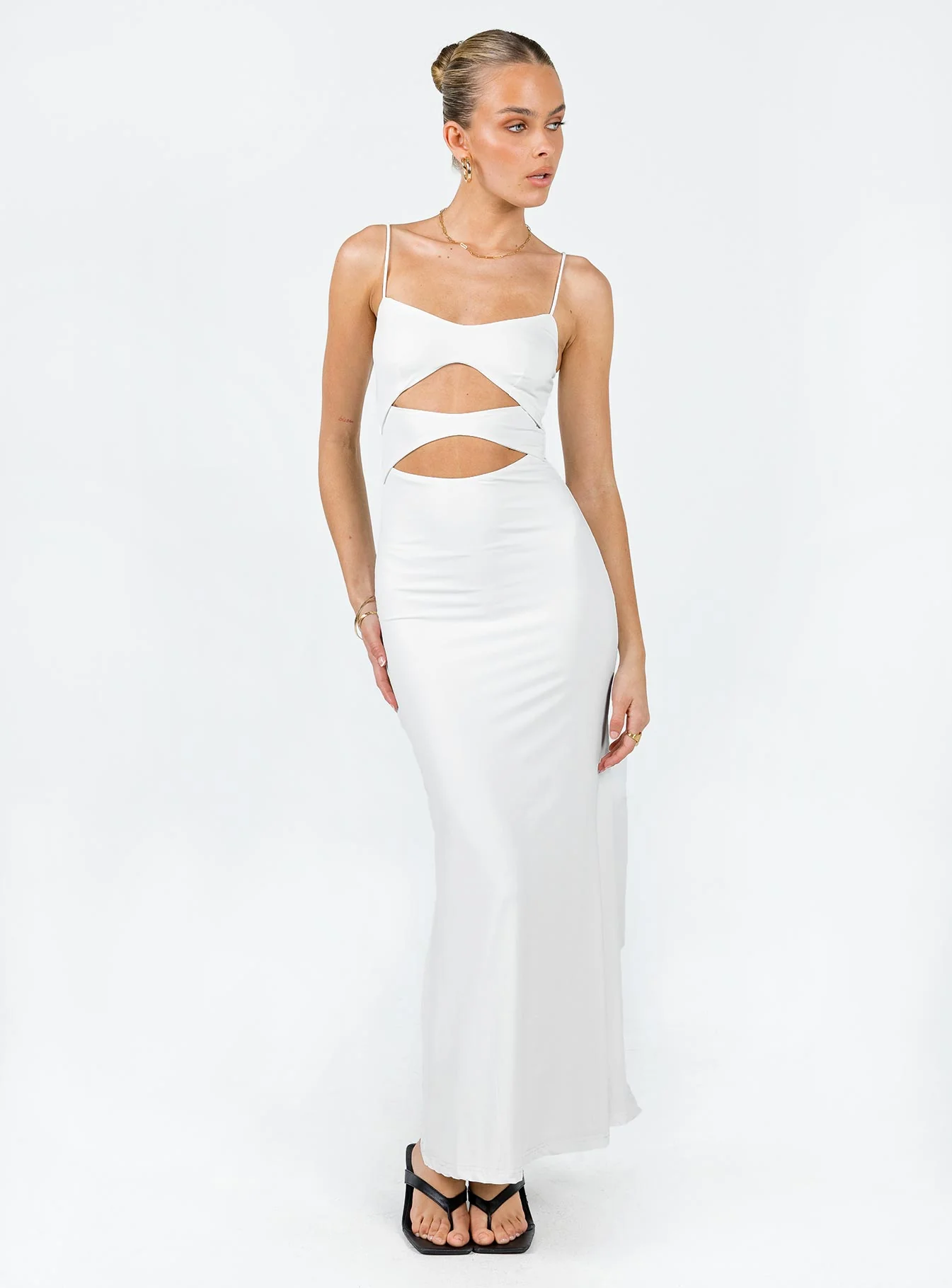 Maci Eco Nylon Maxi Dress White