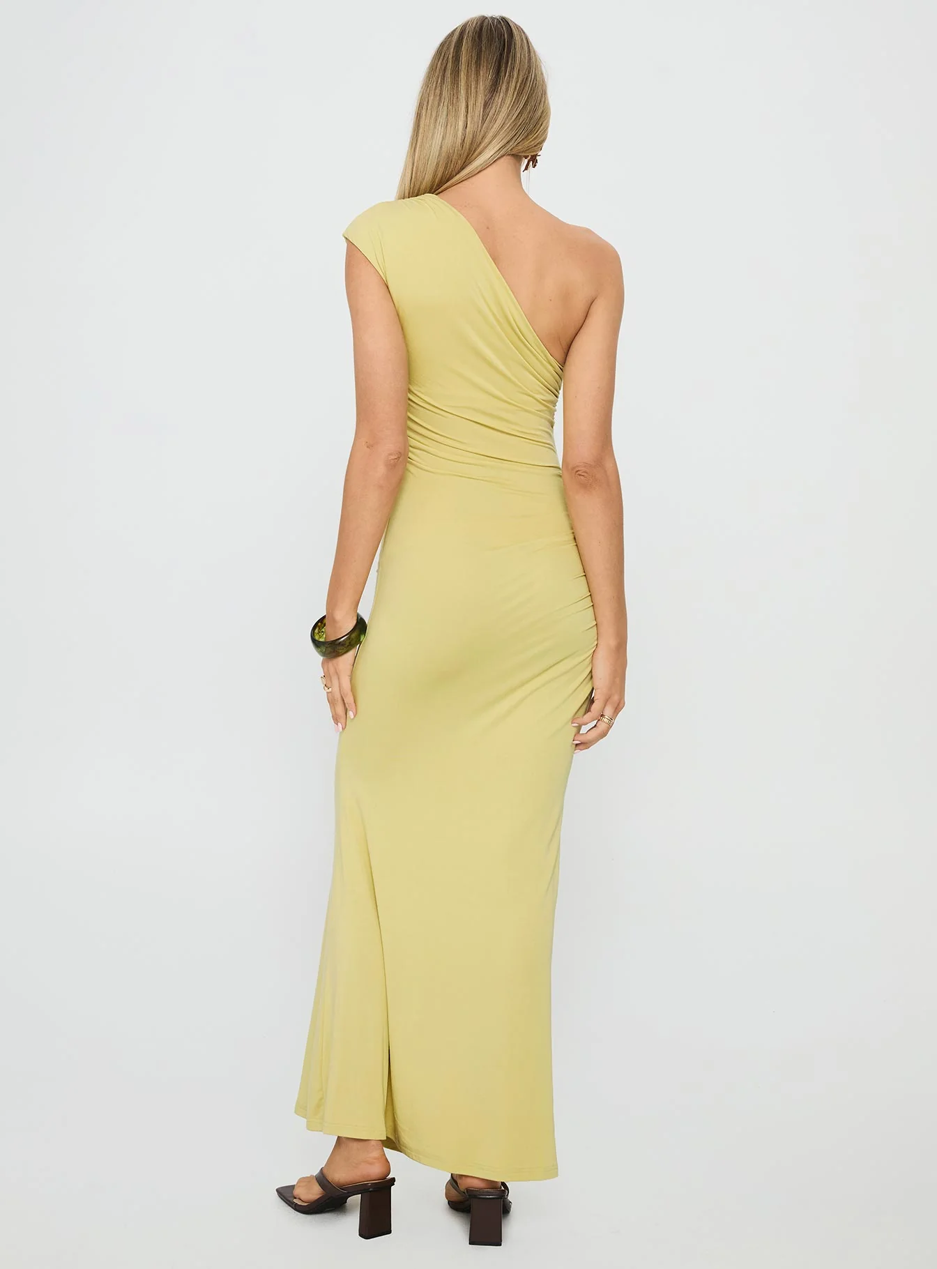 Yvonna Ruched Maxi Dress Citrus