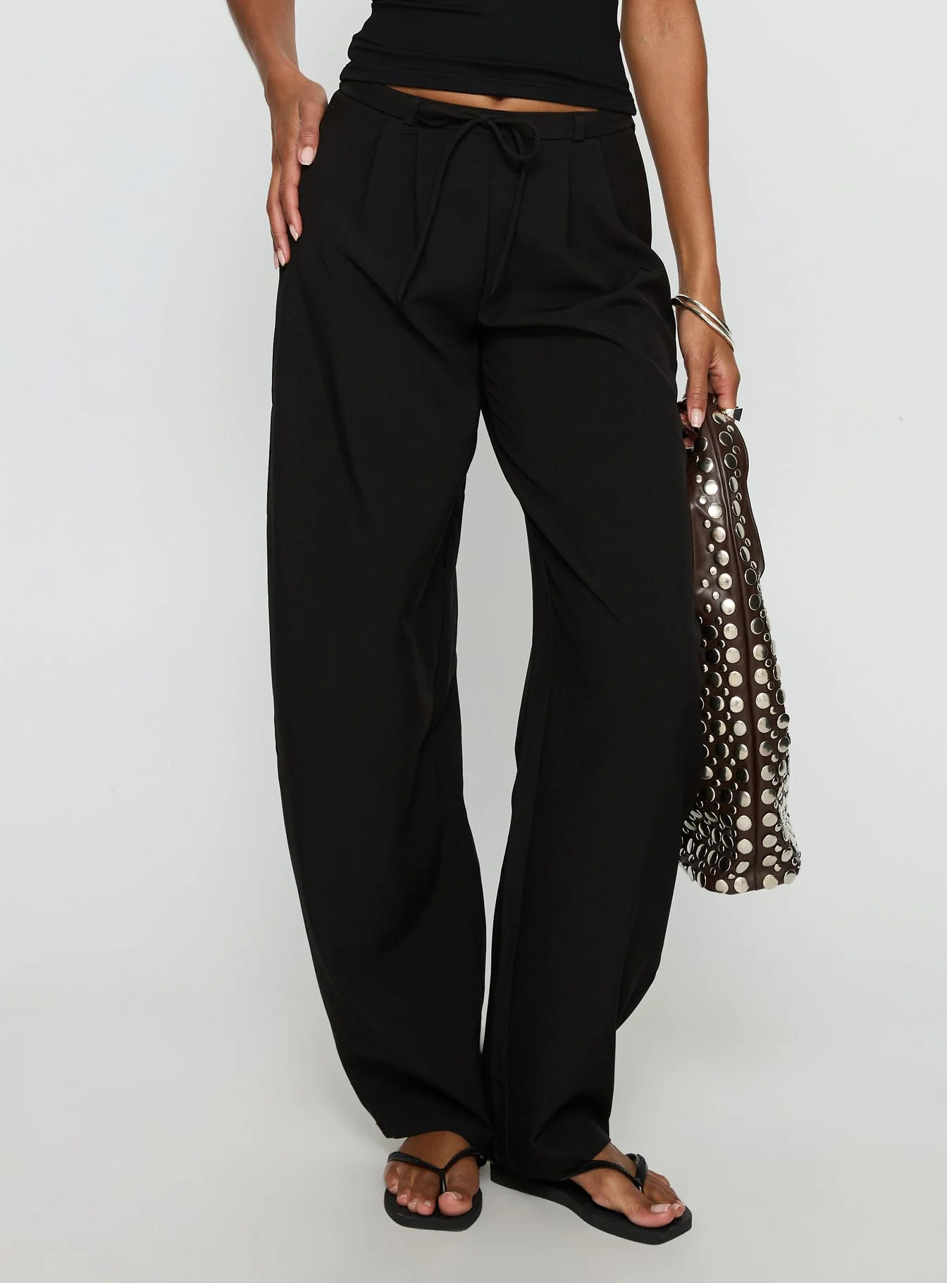 Triffid Barrel Leg Pants Black