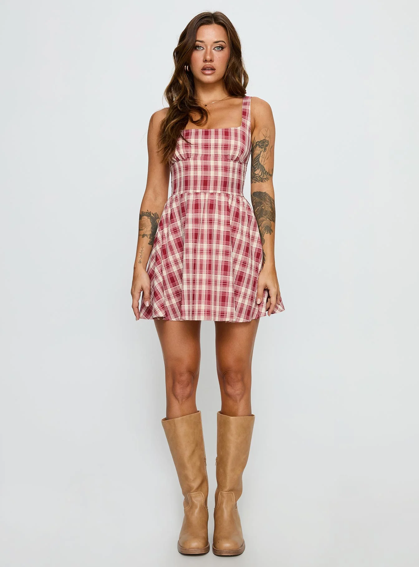Ofeliah Mini Dress Red Check