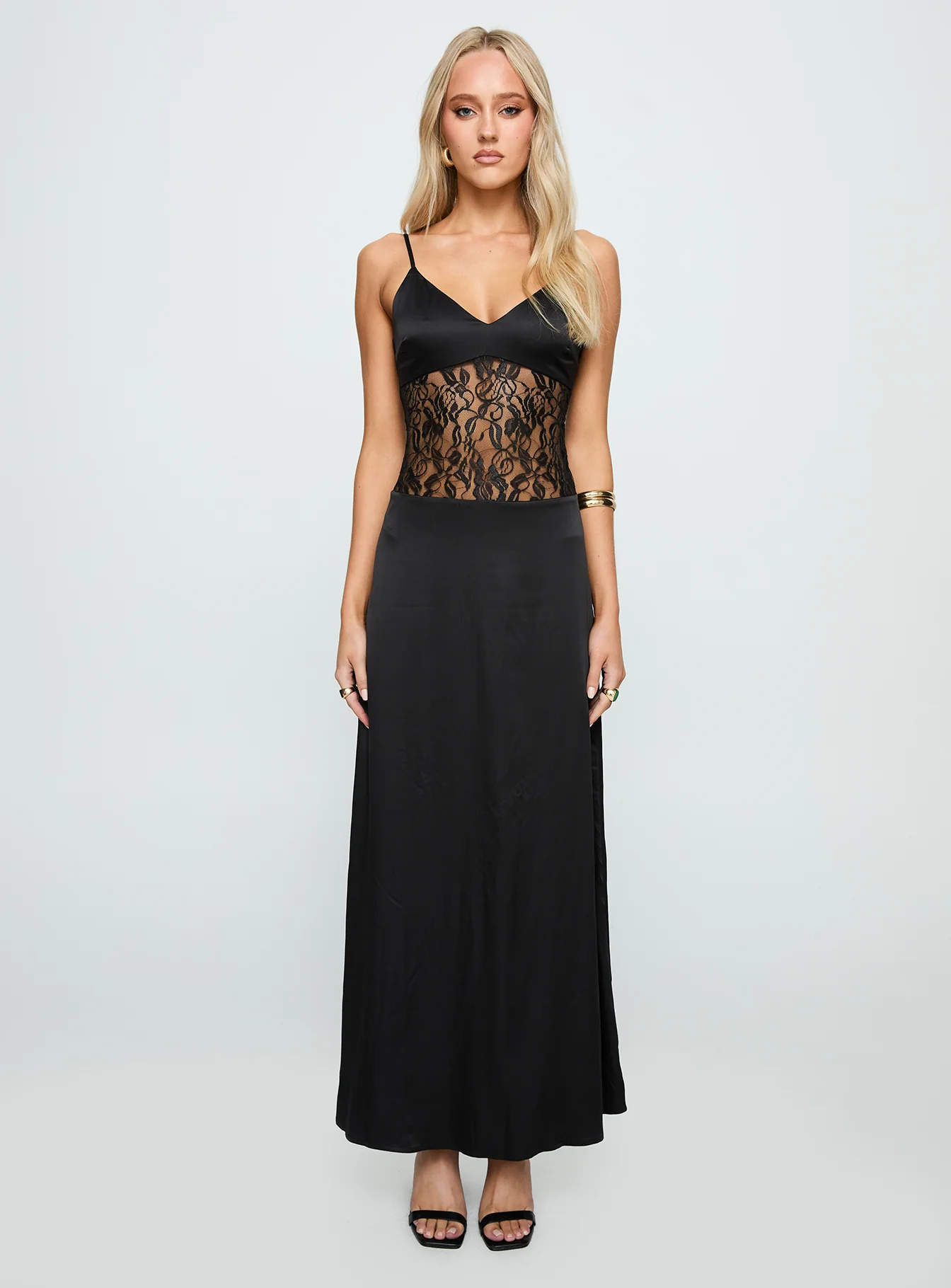Captivate Lace Maxi Dress Black