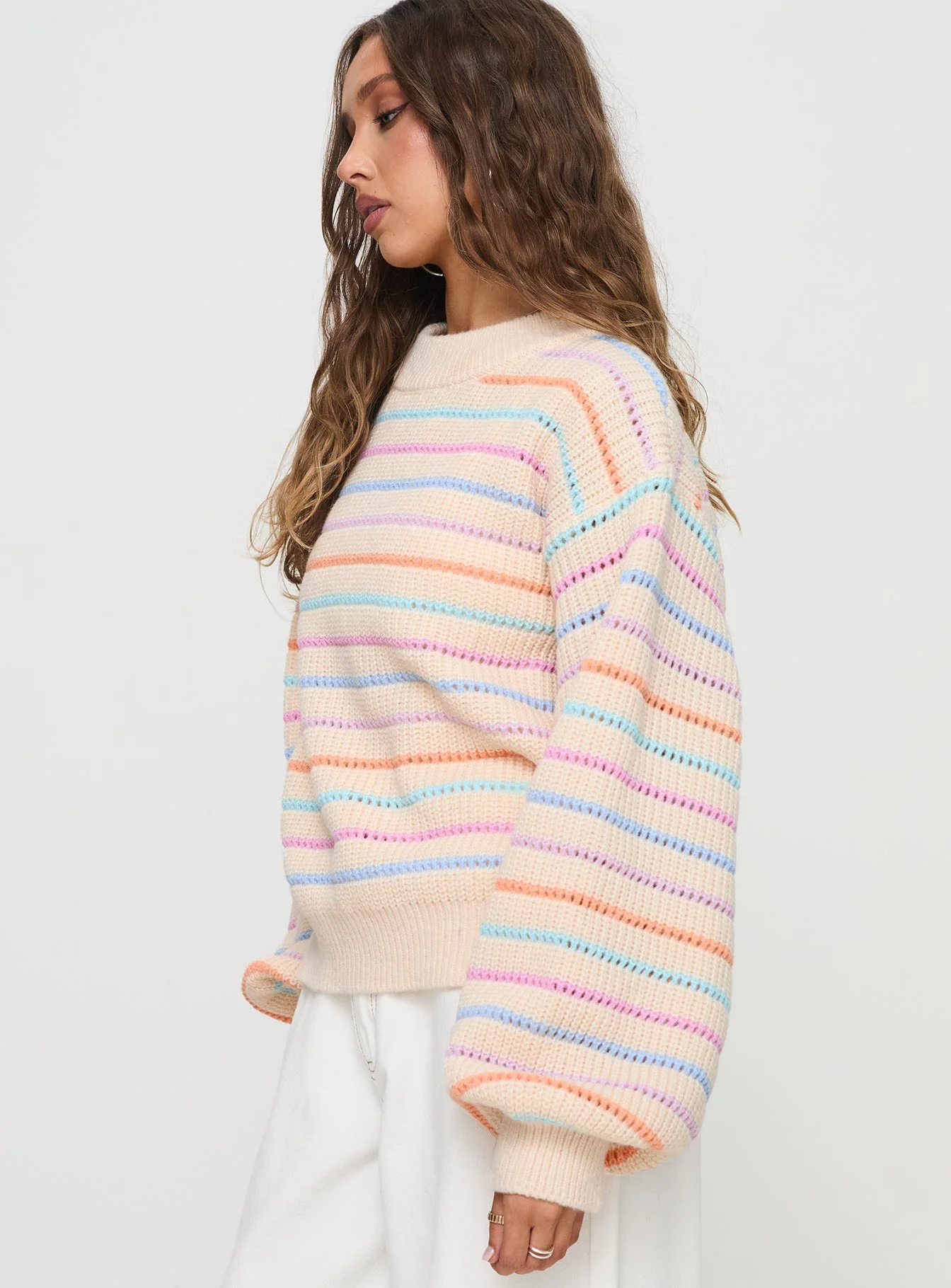 Harmony Balloon Sleeve Knit Sweater Multi