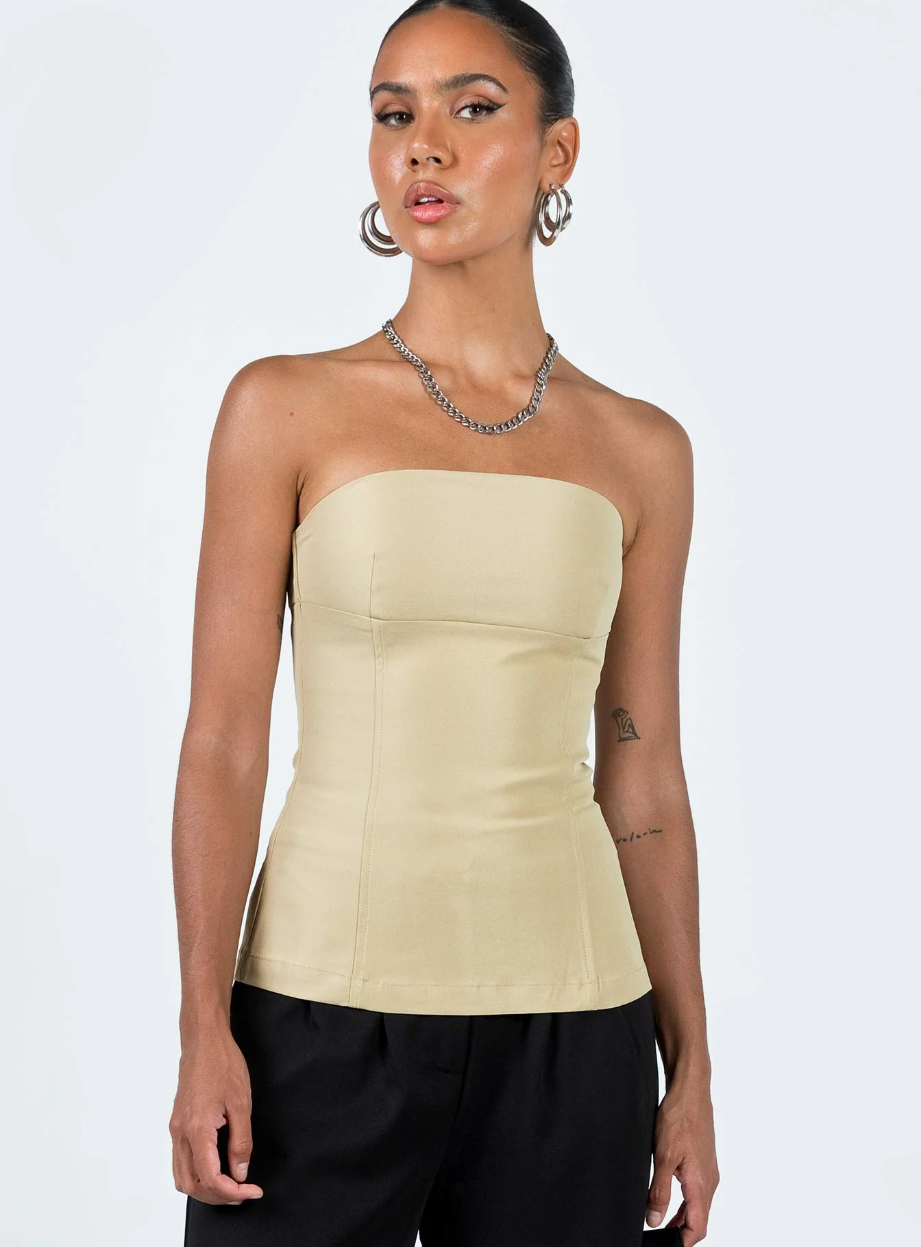 Wesanders Strapless Top Camel