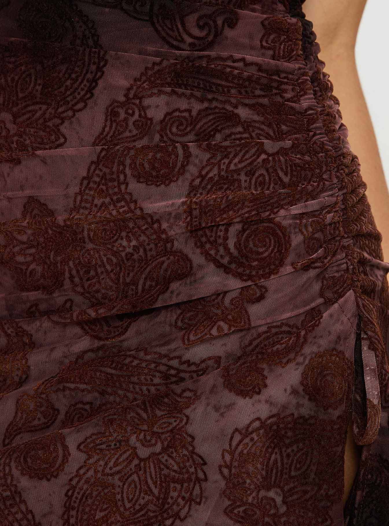 Donelli Mini Dress Brown Paisley