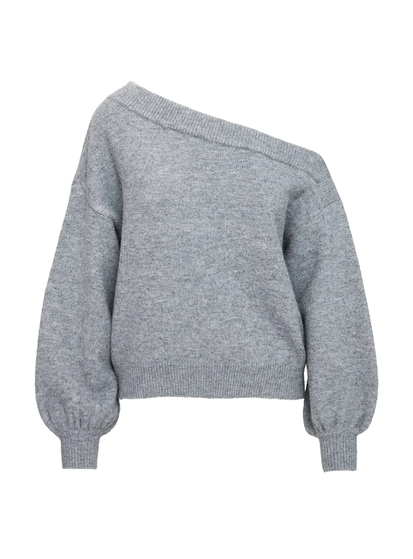Noble Off The Shoulder Sweater Grey