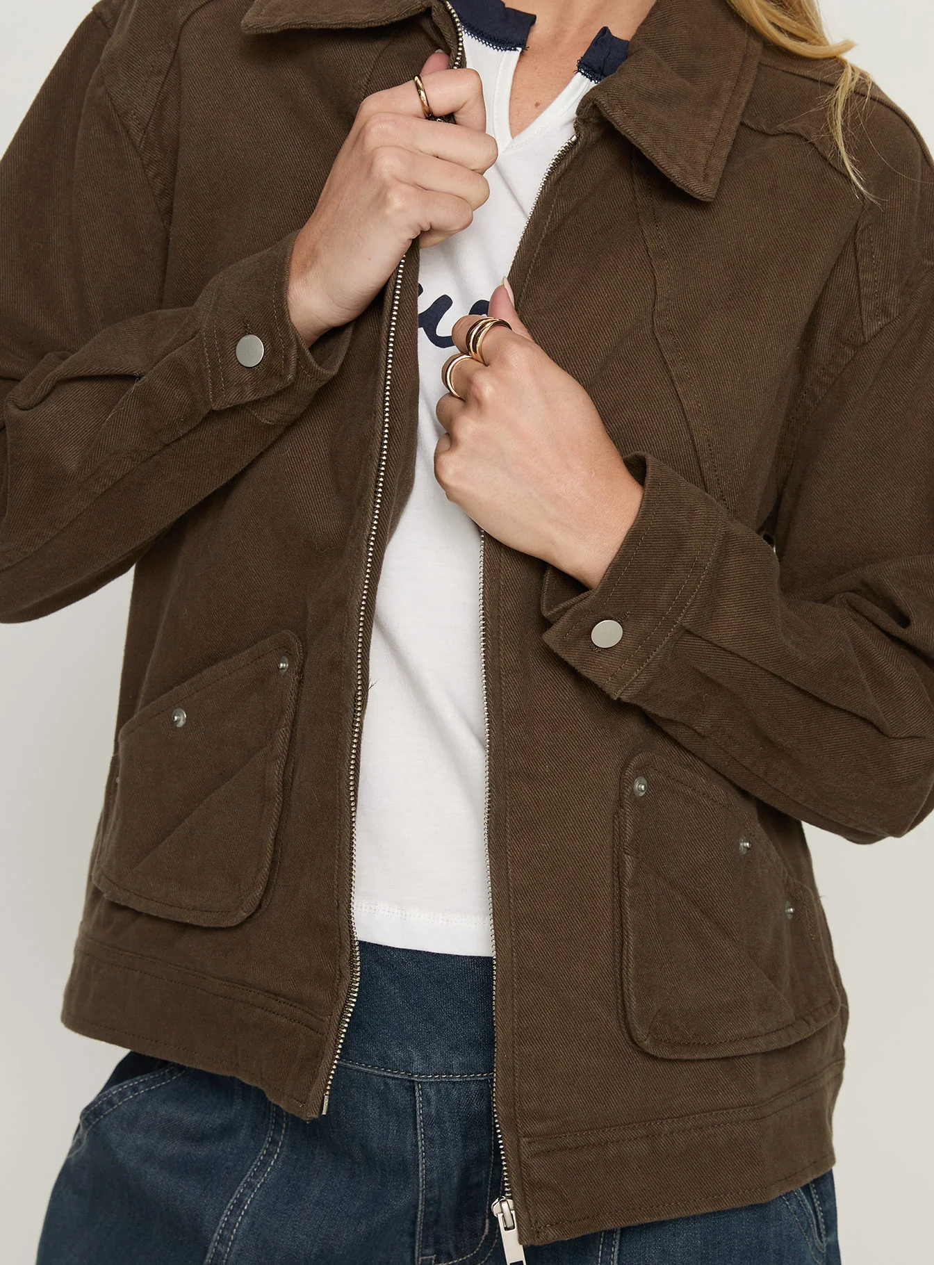 Nelsie Collared Oversized Jacket Green