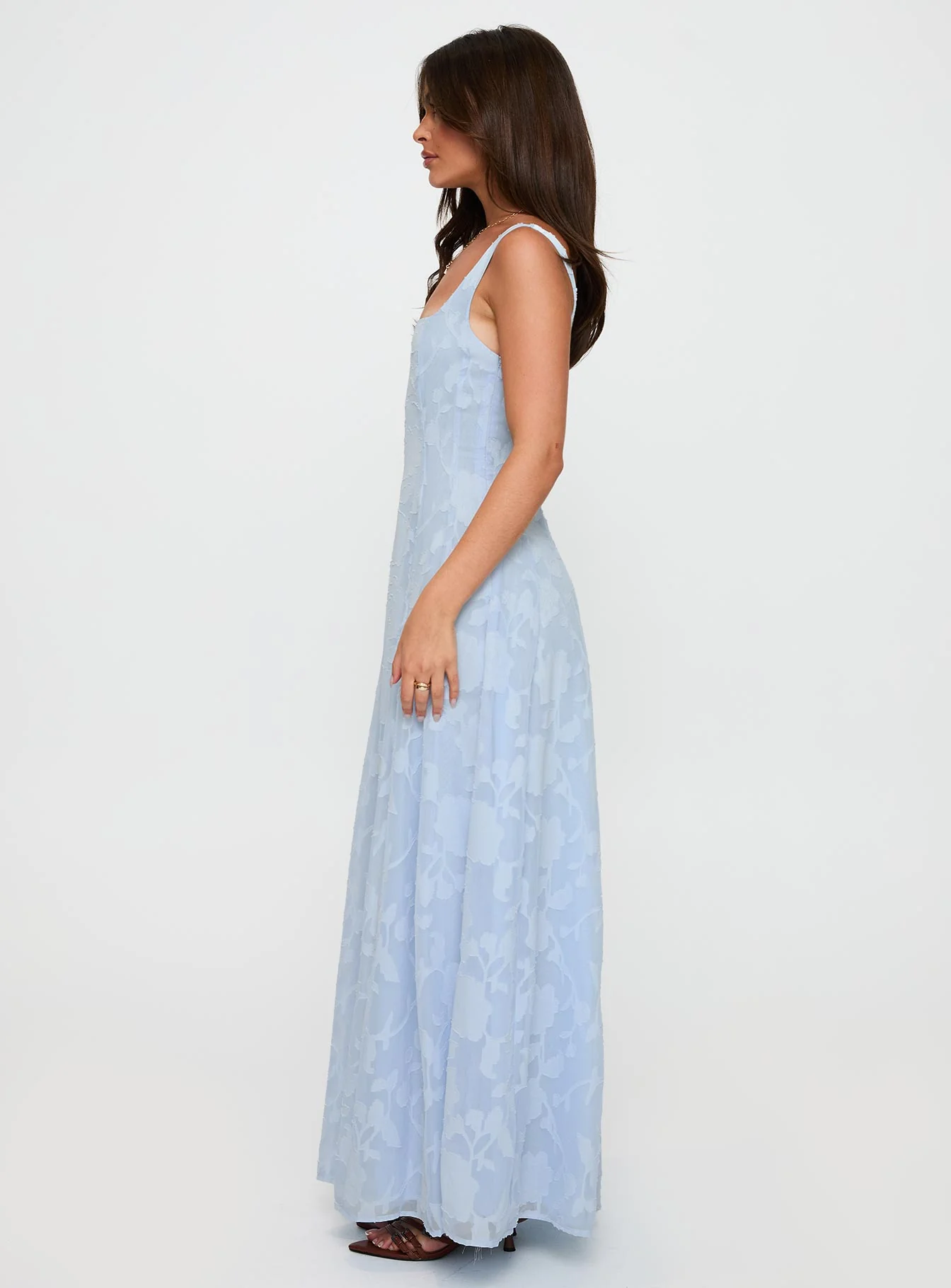 Margaux Burnout Maxi Dress Blue