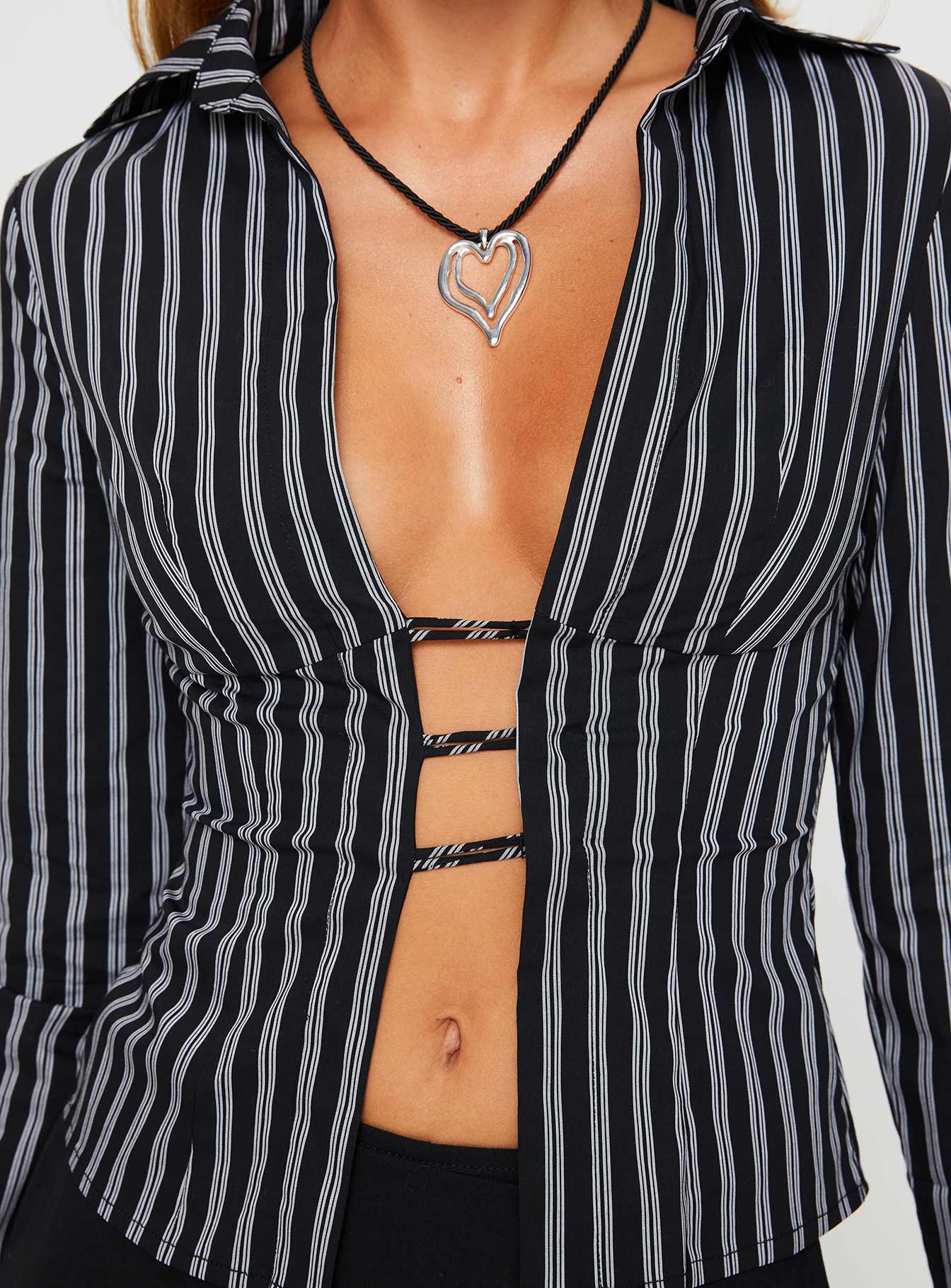 Nial Long Sleeve Top Black Stripe