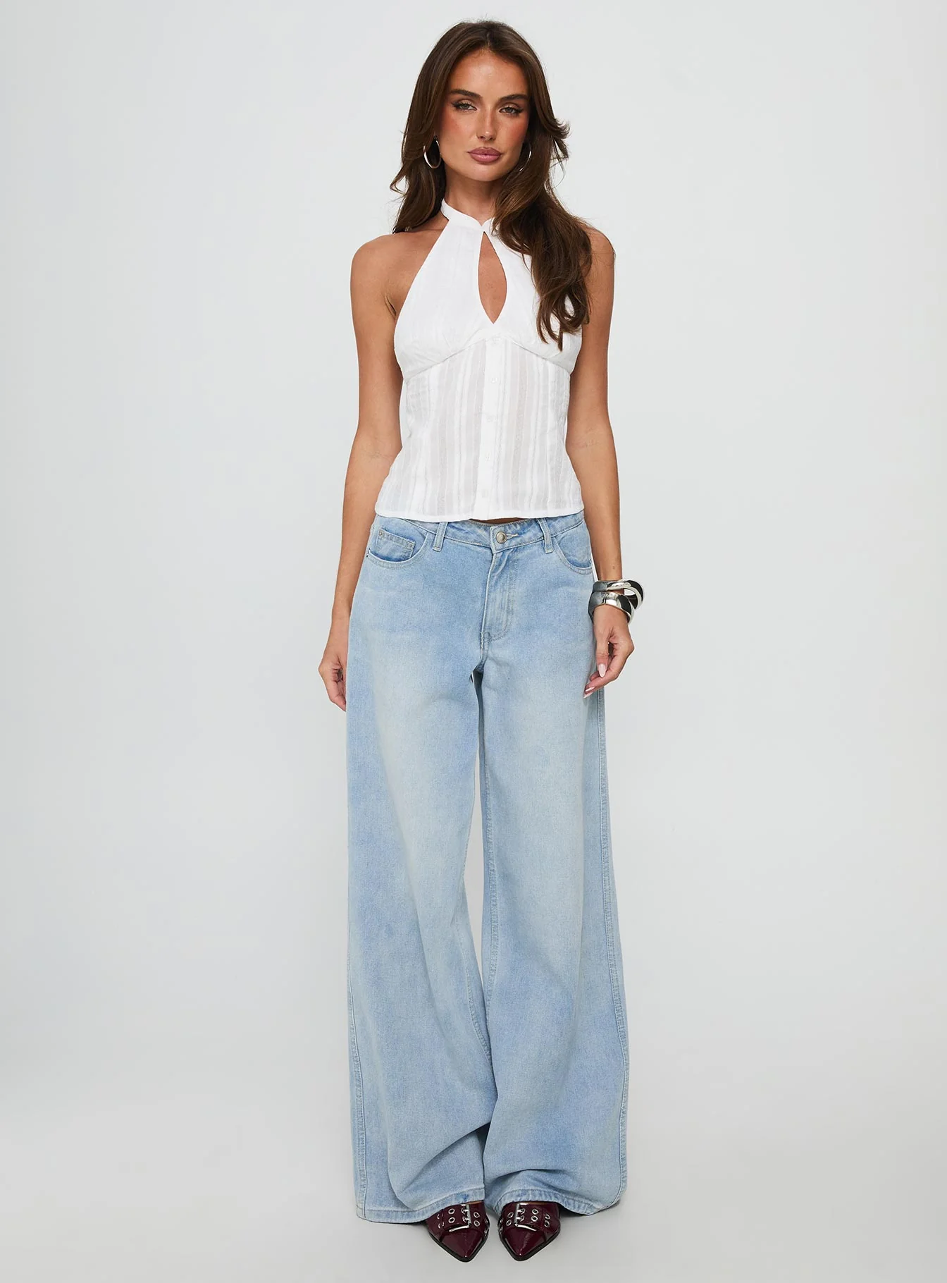 Call You Up Keyhole Backless Top White