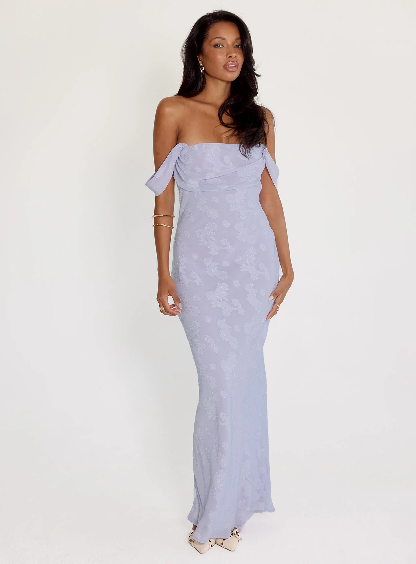 Azura Off The Shoulder Maxi Dress Lilac