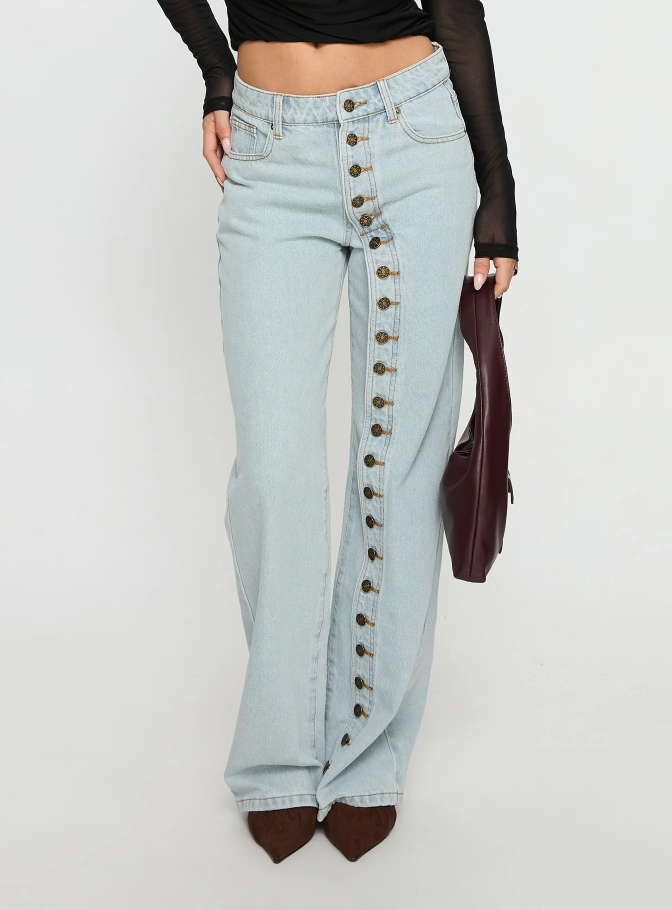 Penny Mid Rise Straight Leg Jeans Light Denim