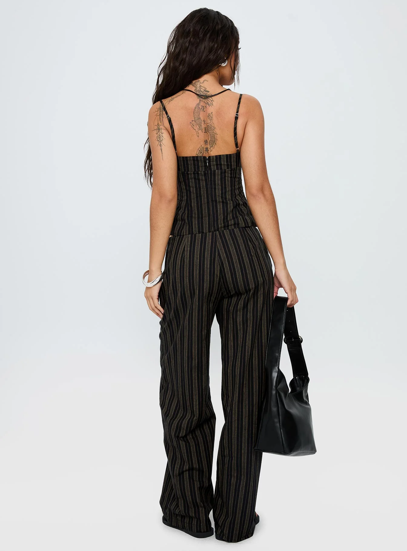 Kierstyn Corset Set Black Stripe