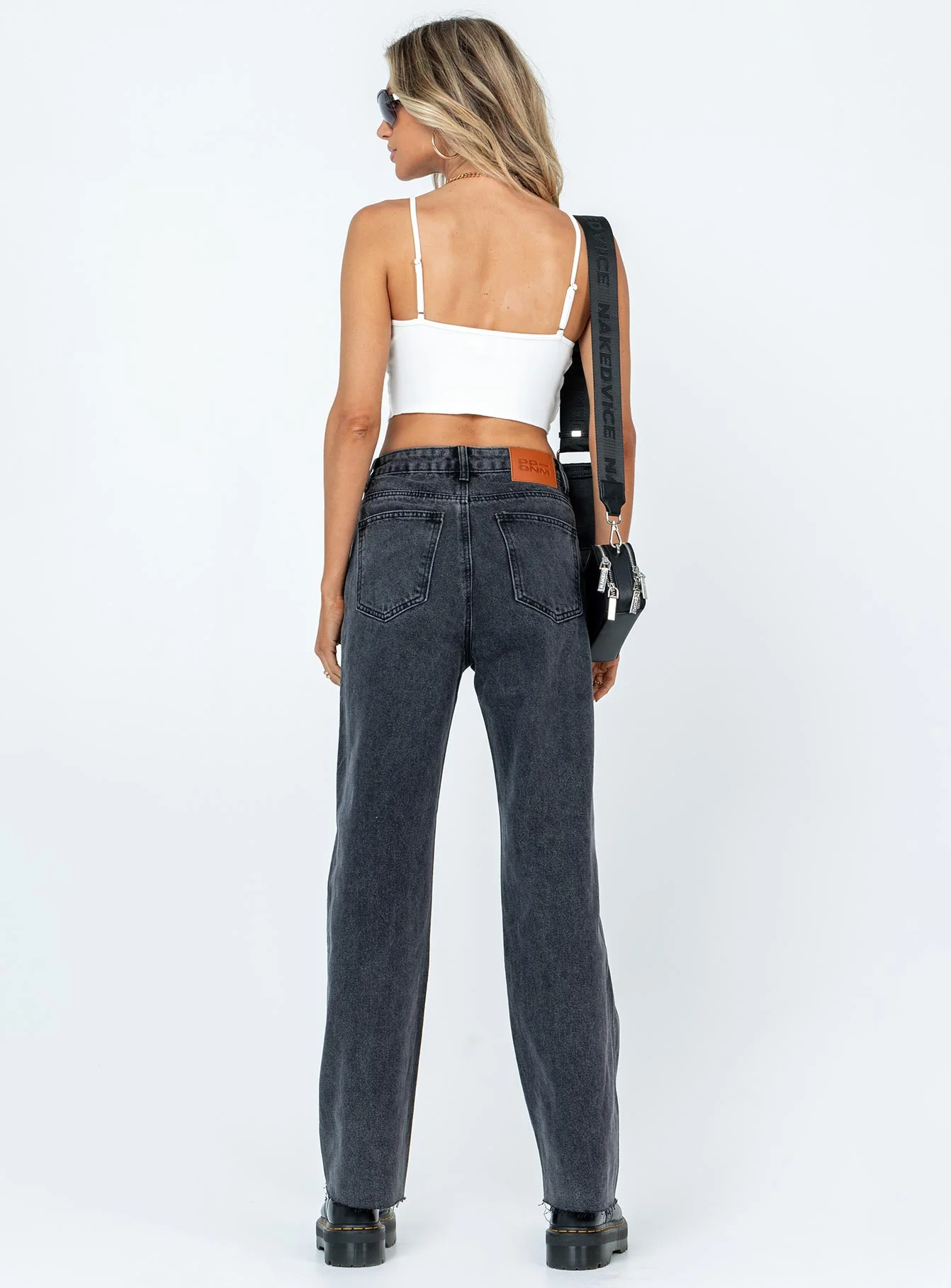 Arlington High Rise Straight Leg Denim Jeans Black