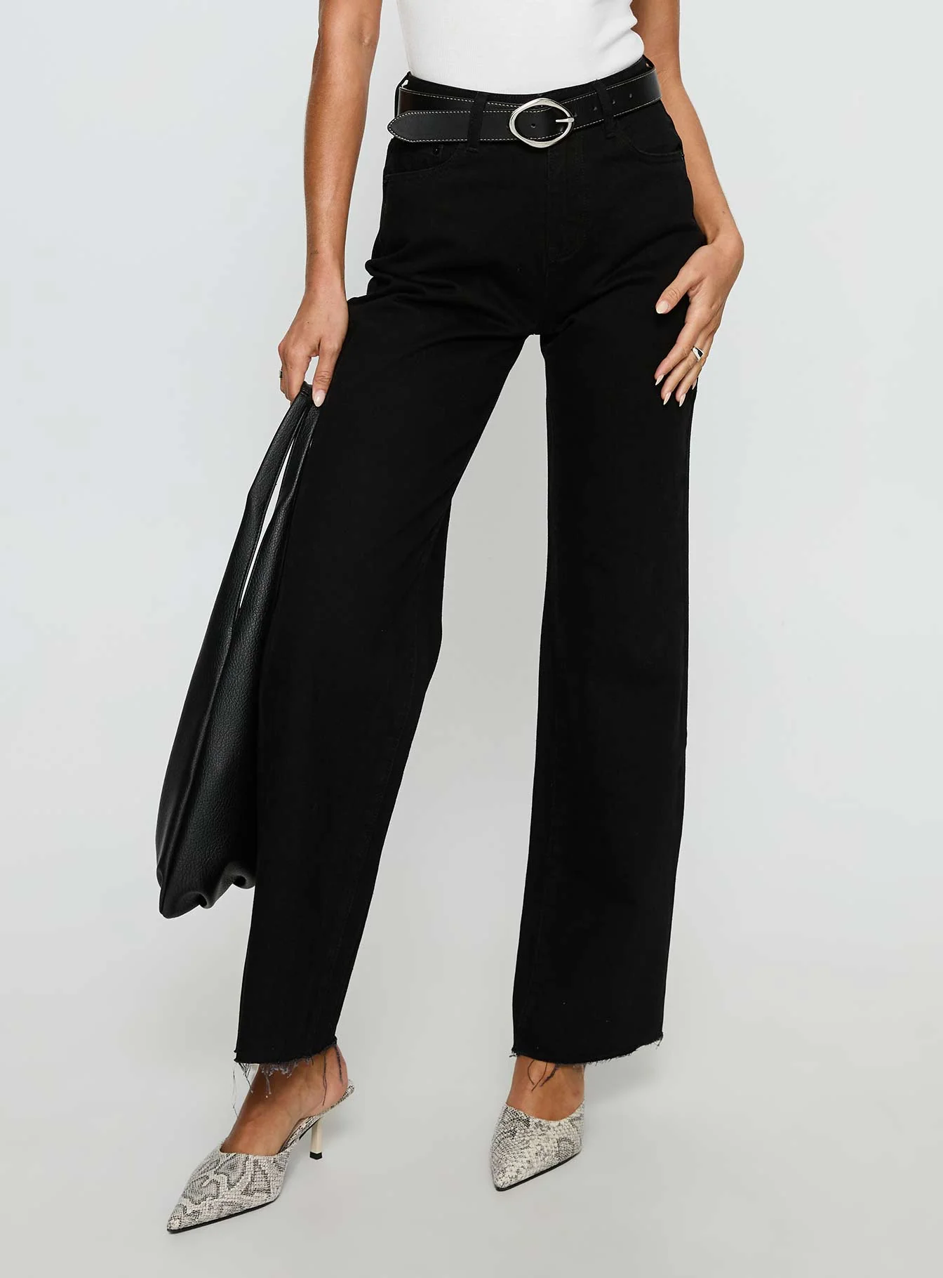 Henesey High Rise Straight Leg Jeans Jet Black