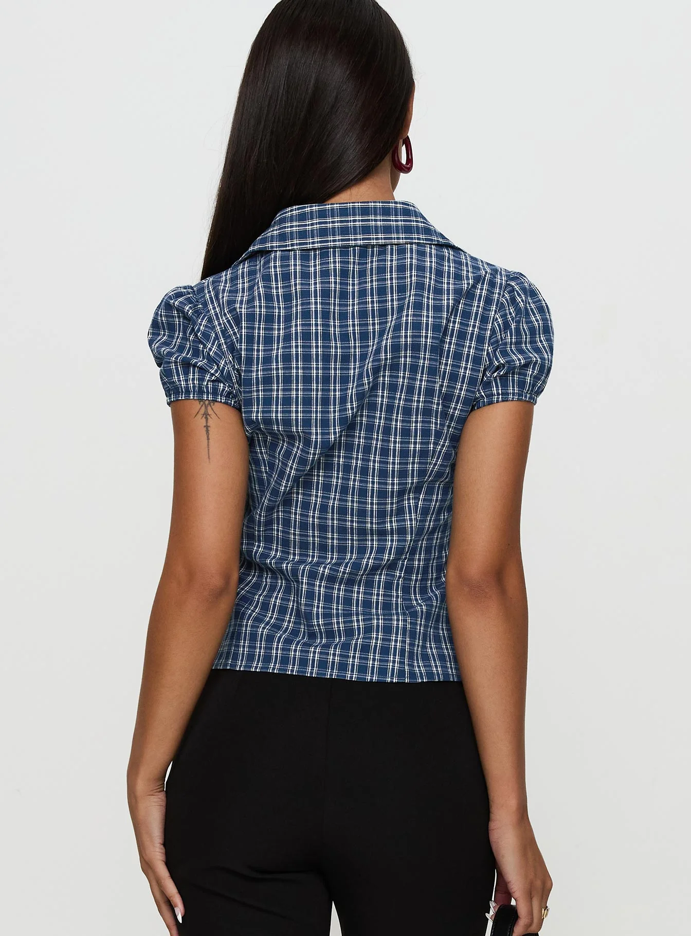 Separate Scenes Button Up Top Blue Check