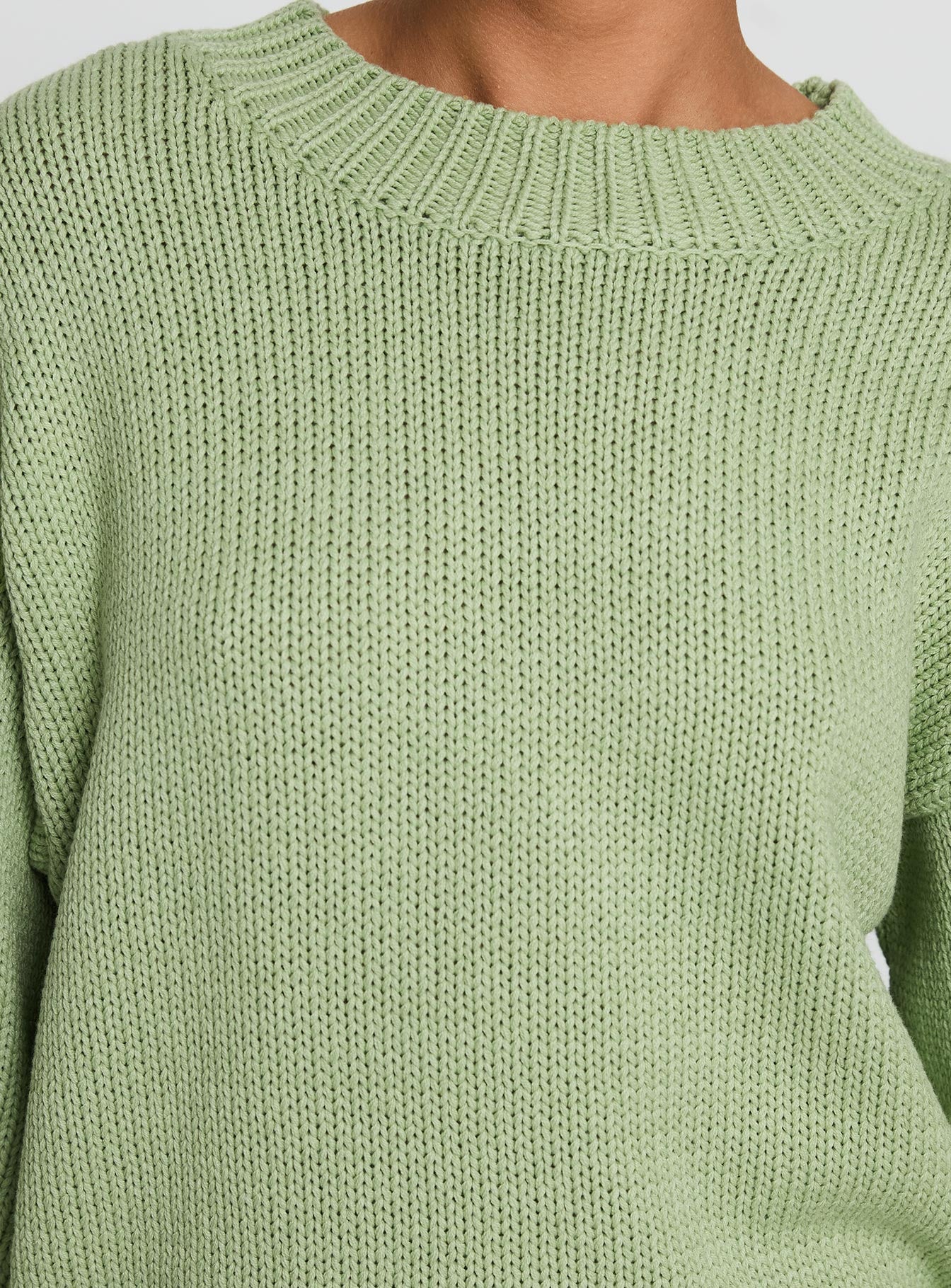 Harmony Balloon Sleeve Knit Sweater Sage