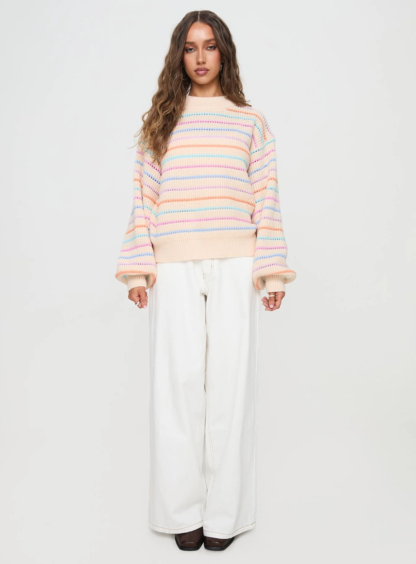 Harmony Balloon Sleeve Knit Sweater Multi
