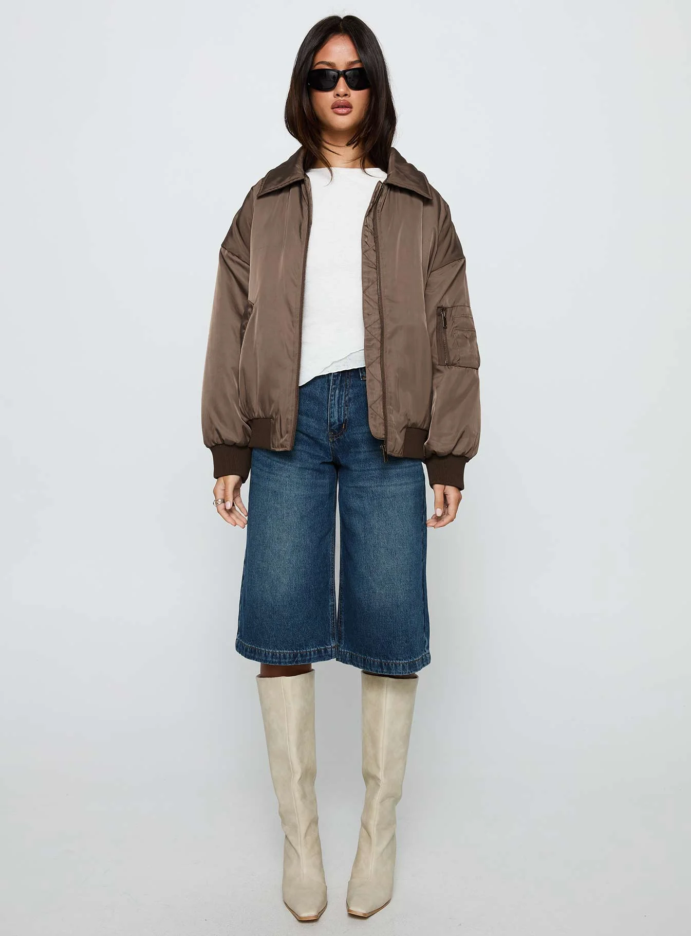 Say Less Bomber Jacket Dark Brown