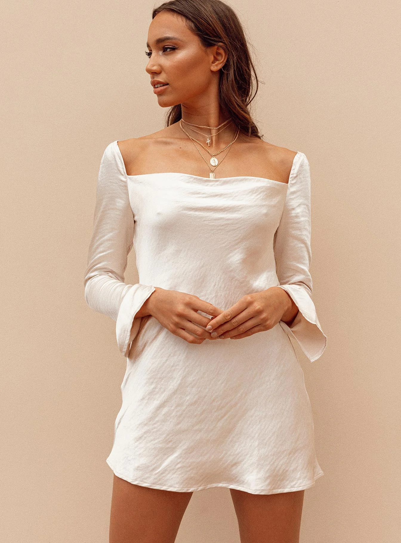 Star Power Mini Dress Champagne