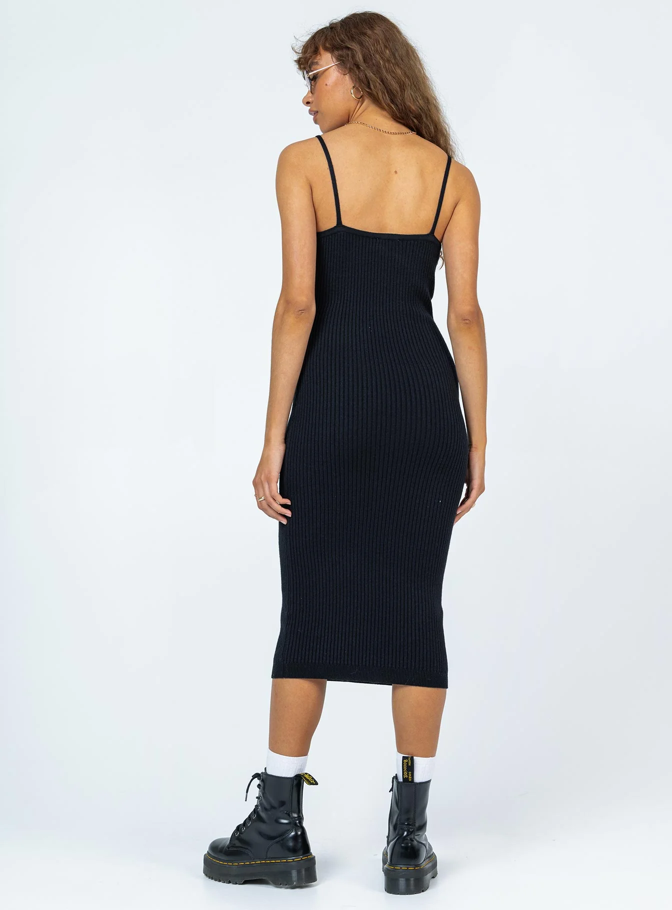 Oxford Midi Dress Black