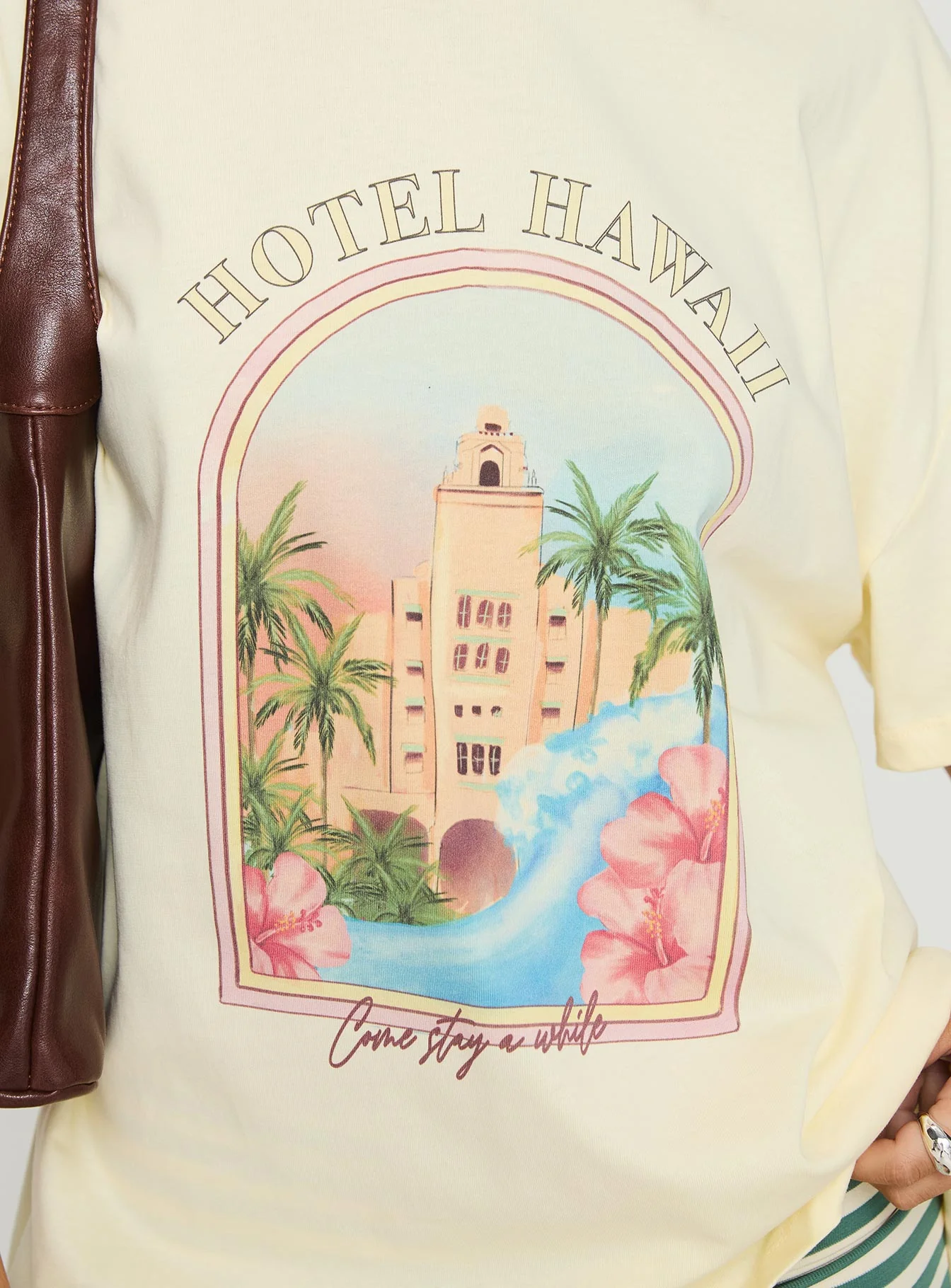 Hotel Hawaii Oversized Tee Yellow