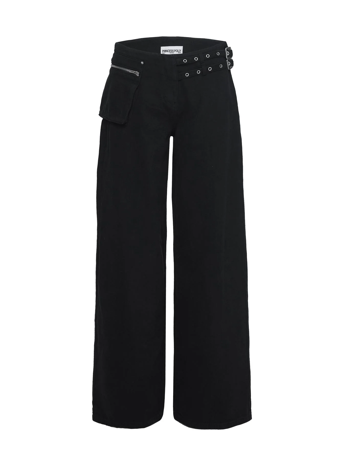 Paltrow Mid Rise Wide Leg Cargo Jeans Black