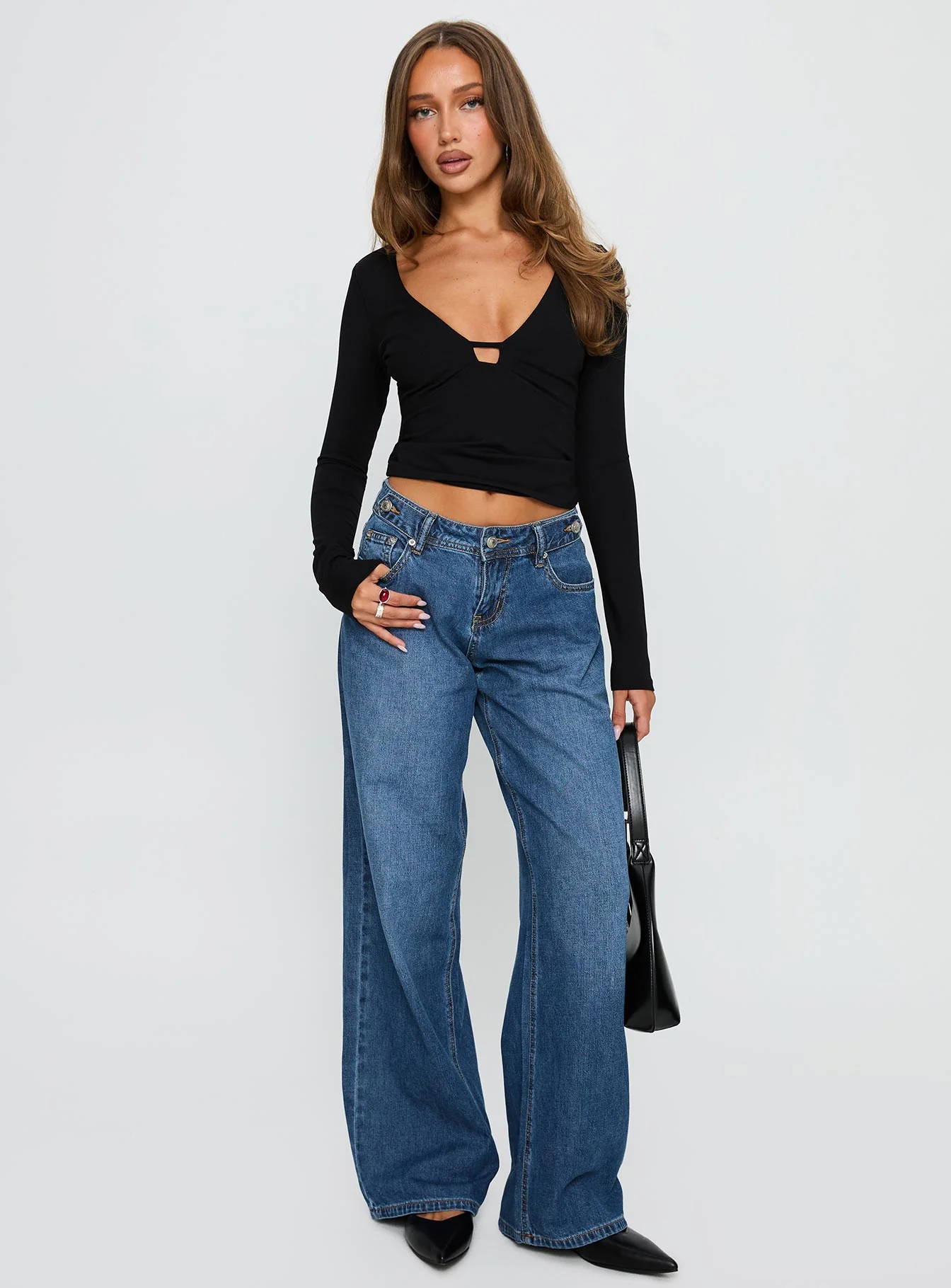 Sold On You Long Sleeve Top Black