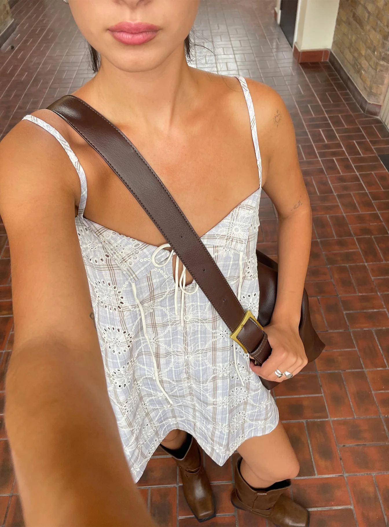 Belong Together Mini Dress Blue Check