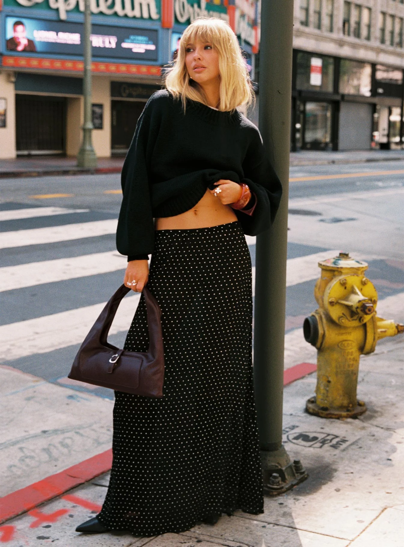 Ford Maxi Skirt Onyx Polka