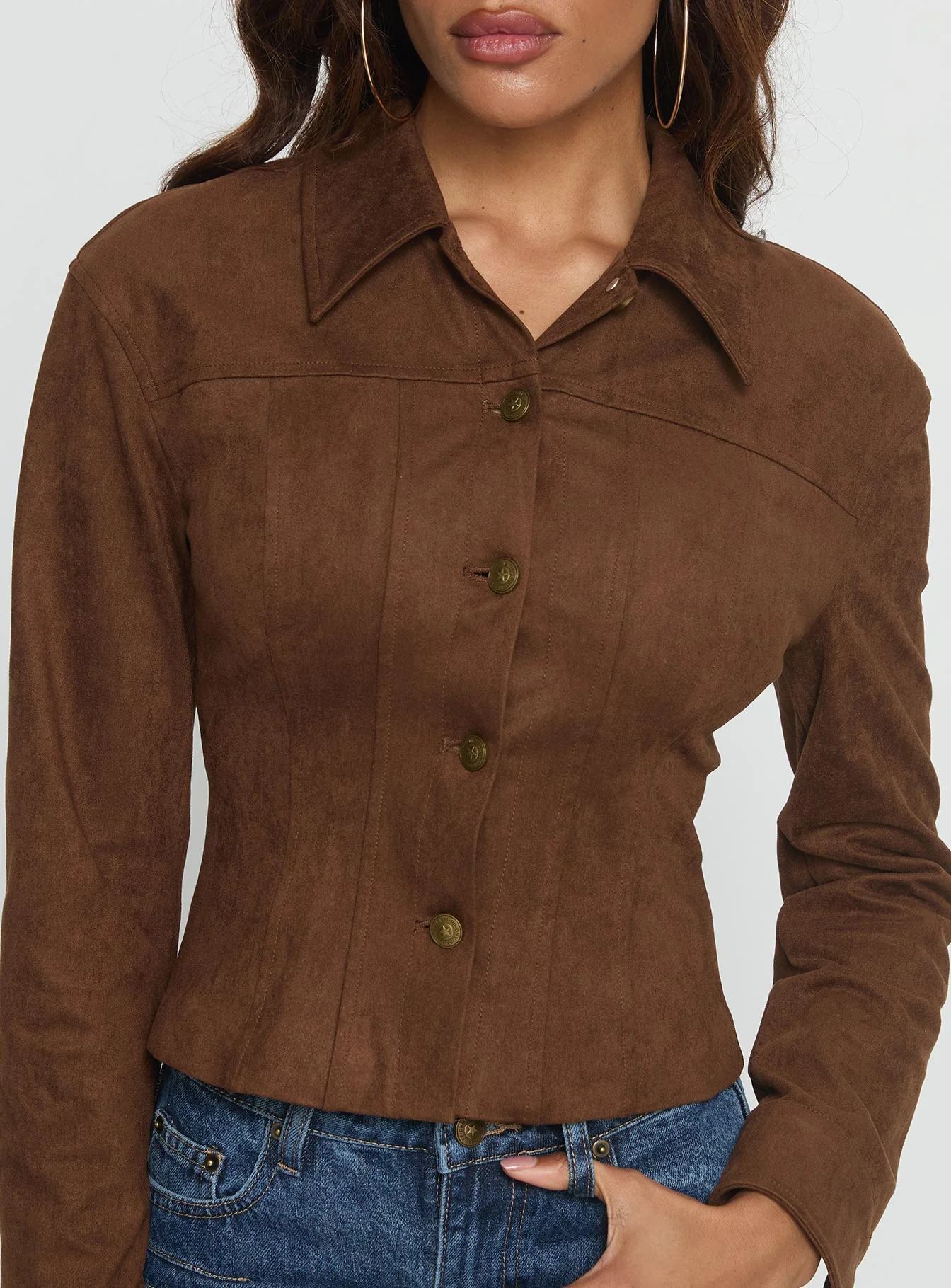 Invitations Fitted Jacket Chocolate